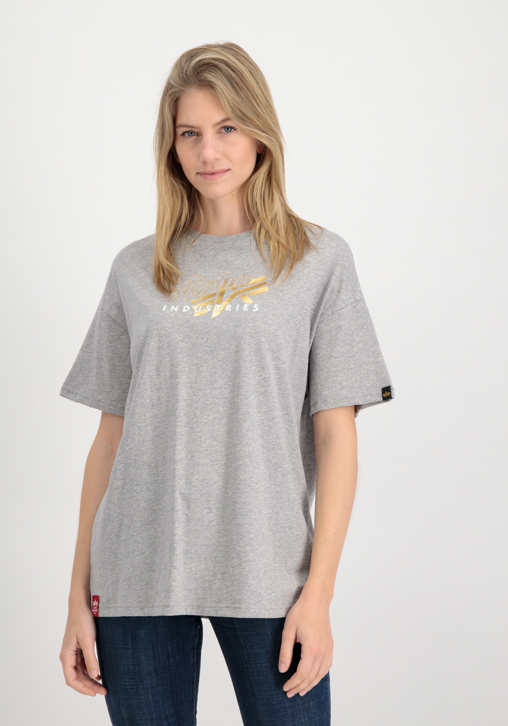 Alpha Industries T-Shirt »ALPHA INDUSTRIES Women - T-Shirts Gold Logo OS T Wmn«