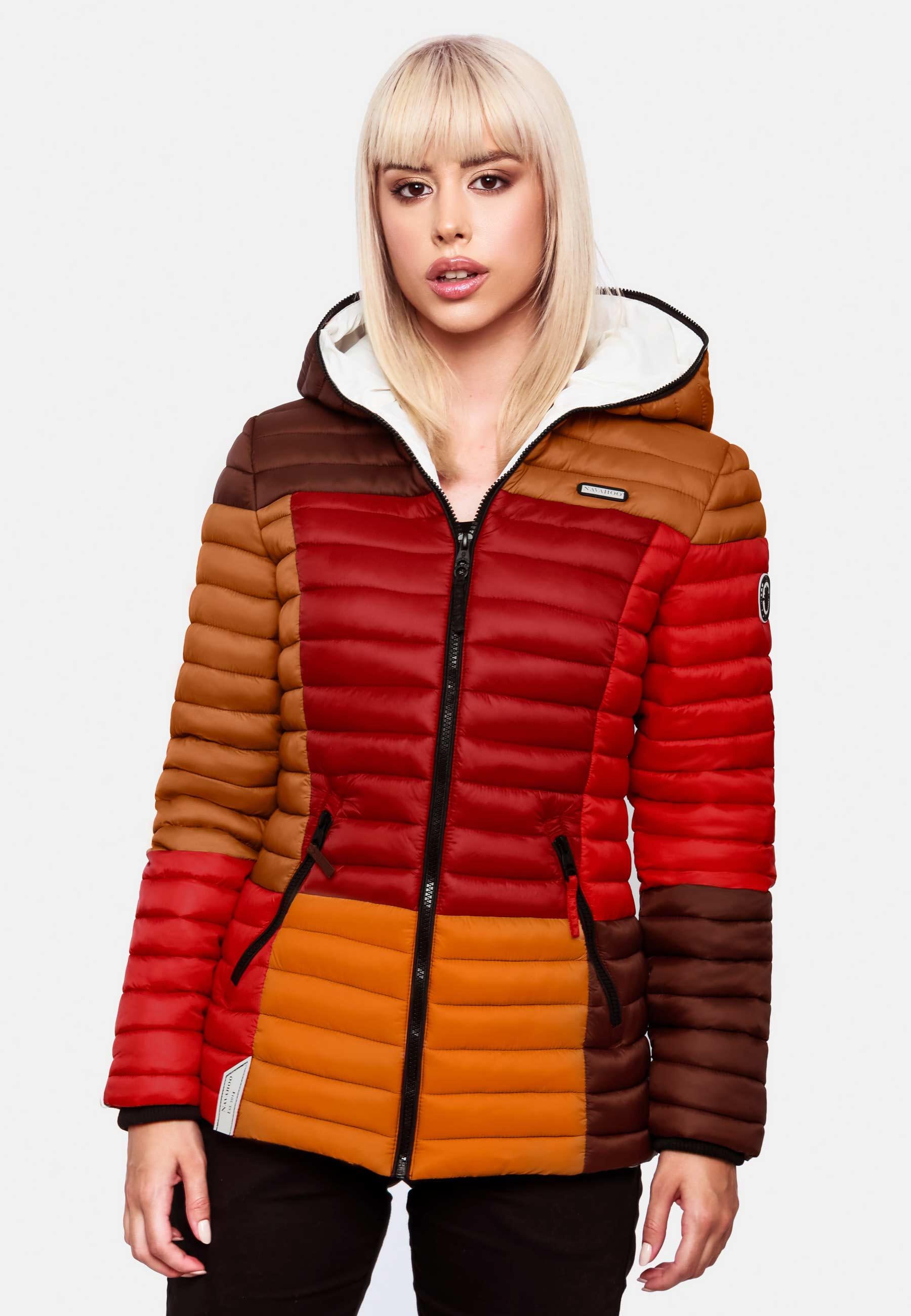 Navahoo Steppjacke »Multikulti«, mit Kapuze, stylische Colorblocking Übergangsjacke m. Kapuze
