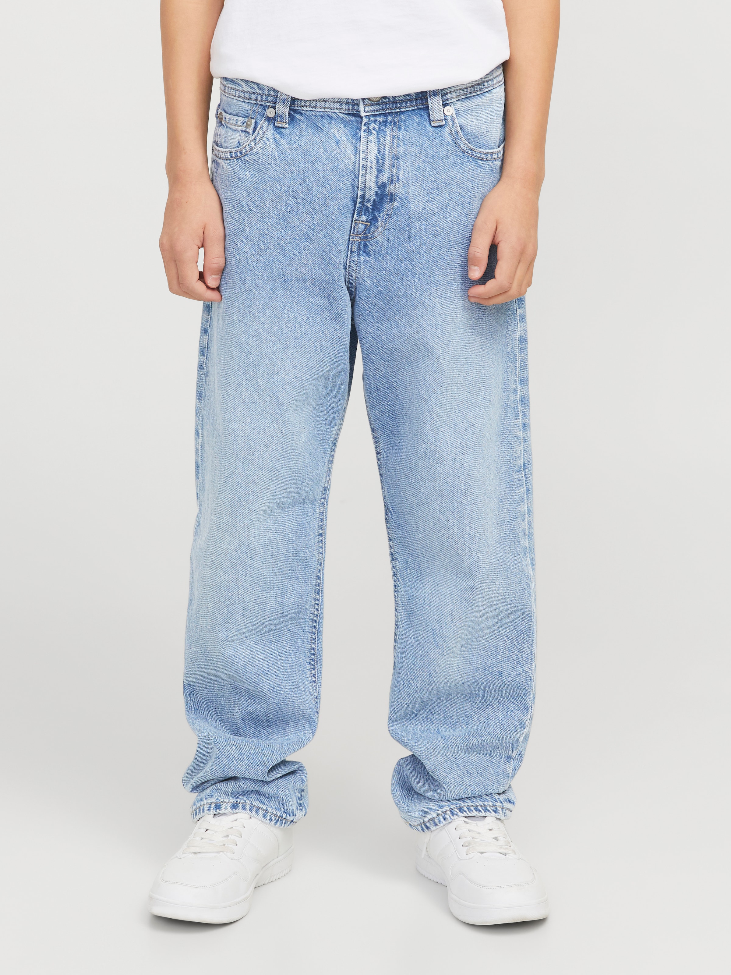 Jack & Jones Junior Relax-fit-Jeans "JJICHRIS sitzt bequem und ist ideal für den Alltag" Abriebeffekte, modisch, relaxed fit, Denim