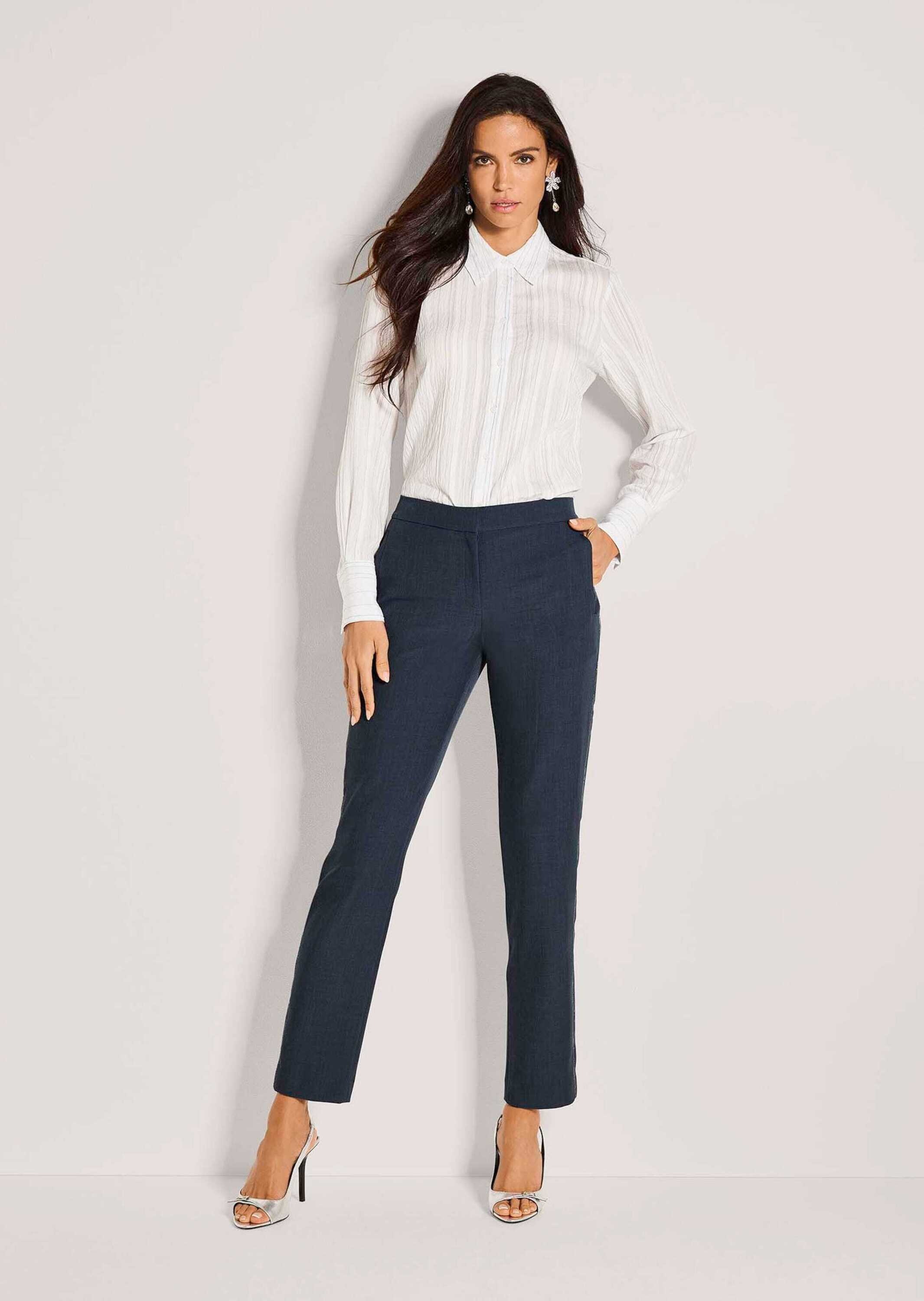 MADELEINE Stoffhose "Bügelfaltenhose Jerseyhose mit Kettendekoration" günstig online kaufen