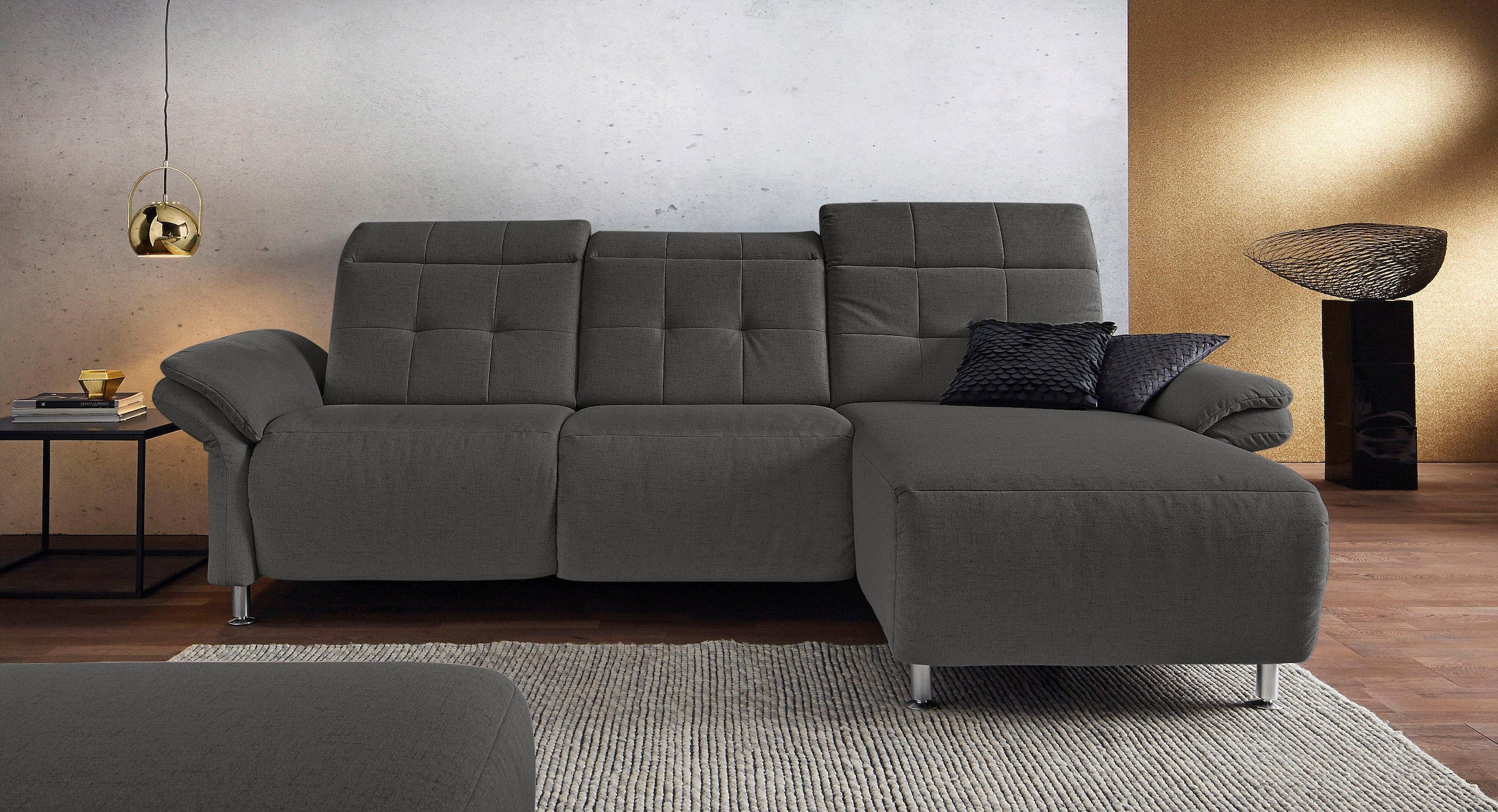 Home affaire Ecksofa "Manhattan L-Form" 2 Sitze mit elektrischer Relaxfunkt günstig online kaufen