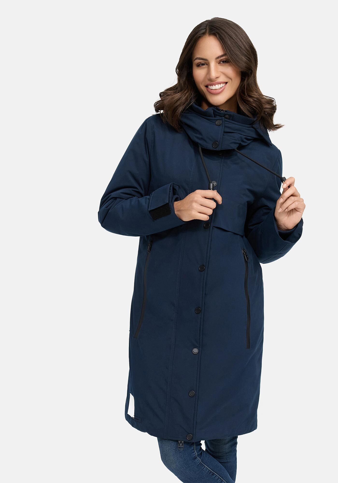Marikoo Winterjacke »Anoukaa«, langer Parka mit abnehmbarer Kapuze
