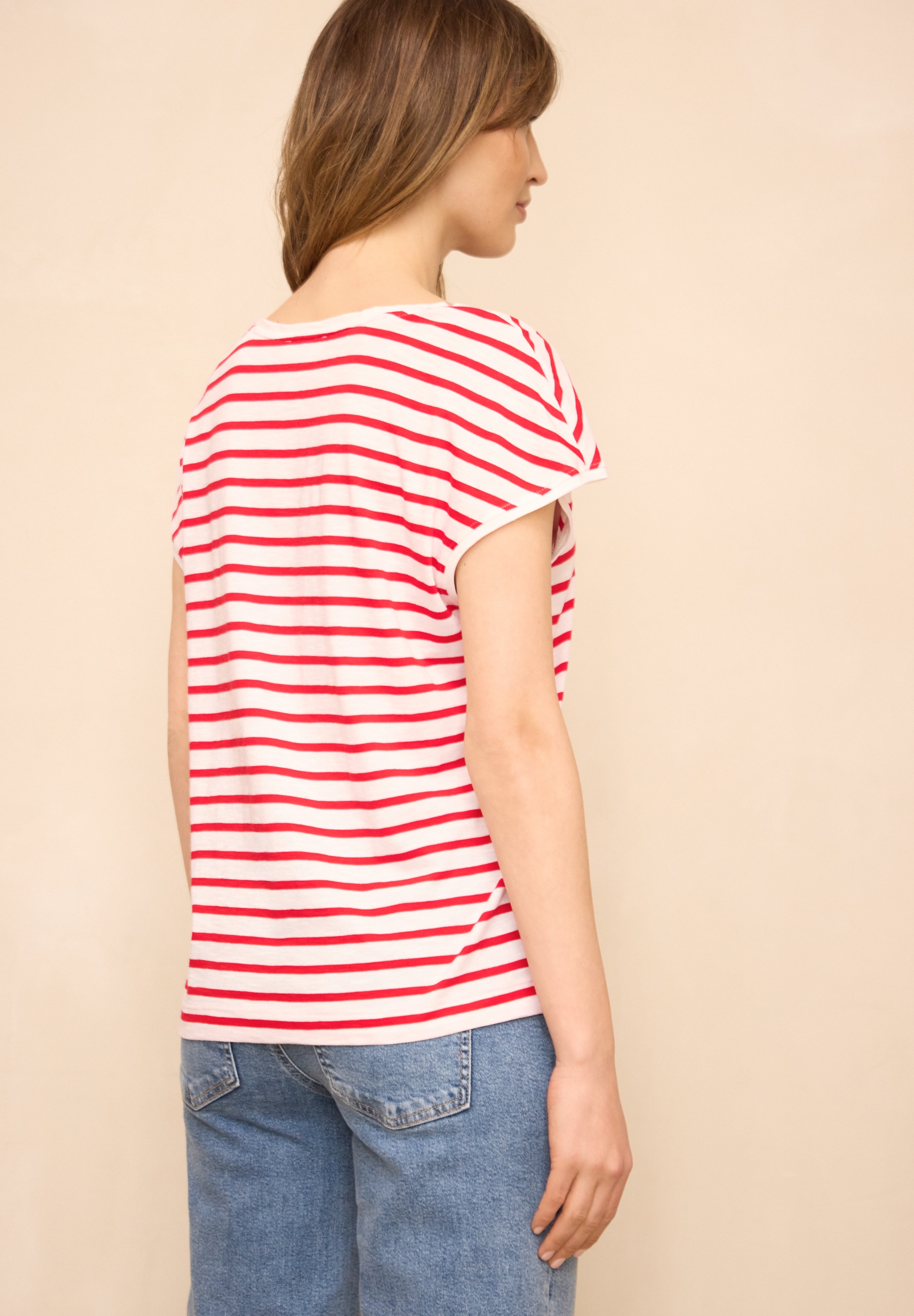 STREET ONE STUDIO V-Shirt im Streifen-Design