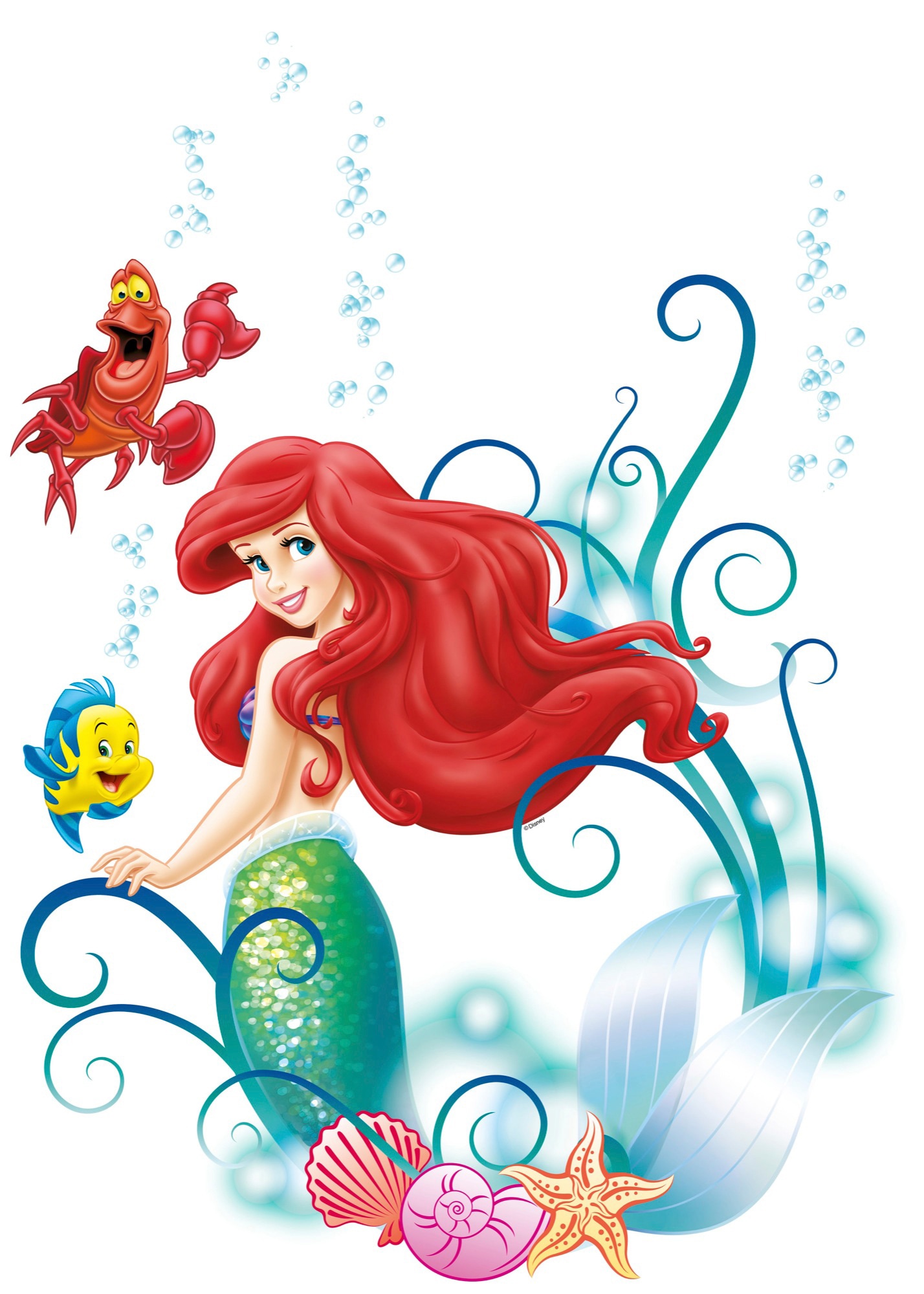 Komar Wandtattoo "Arielle - Größe 50 x 70 cm" selbstklebend, Wandsticker, Kinderzimmer