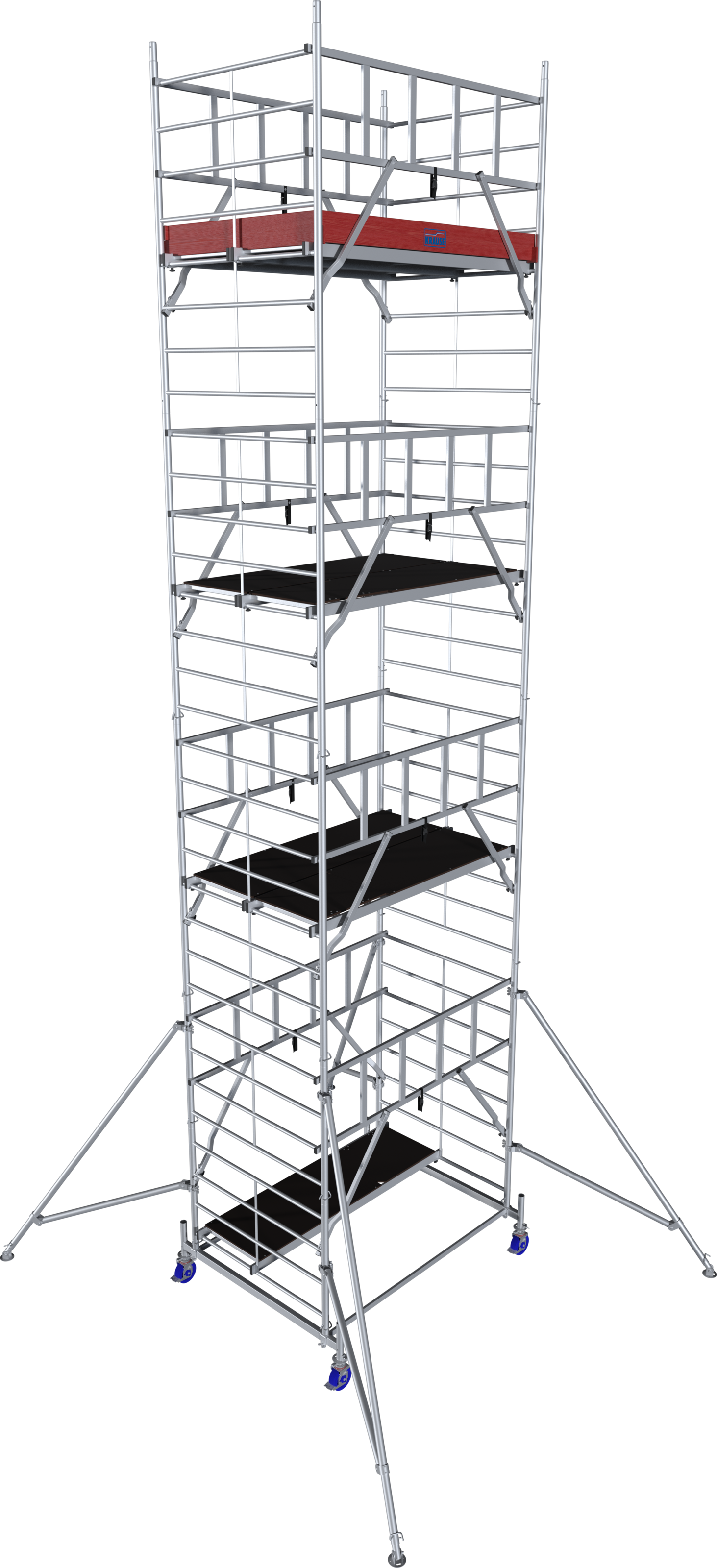 KRAUSE Fahrgerüst "ProTec XXL Breitaufbau", Länge x H: 220cm x 850cm, grau, Gerüste, Arbeitshöhe: 9,3 Meter