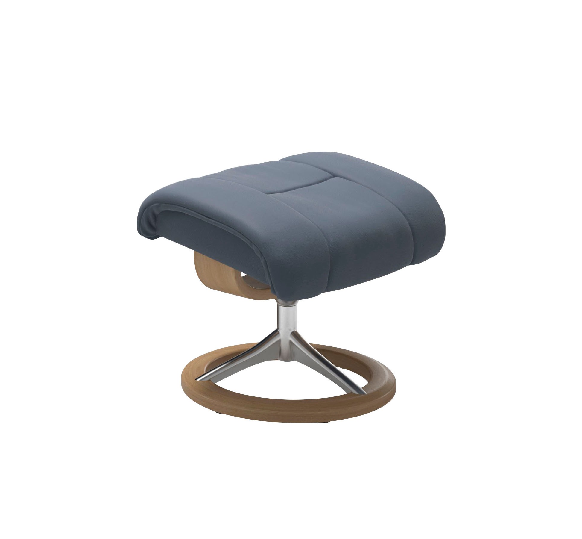 Thumbnail - Stressless Relaxsessel "Reno" Set, Relaxsessel mit Hocker, mit Hocker, mit Signature Base, Größe S, M & L, Gestell Eiche