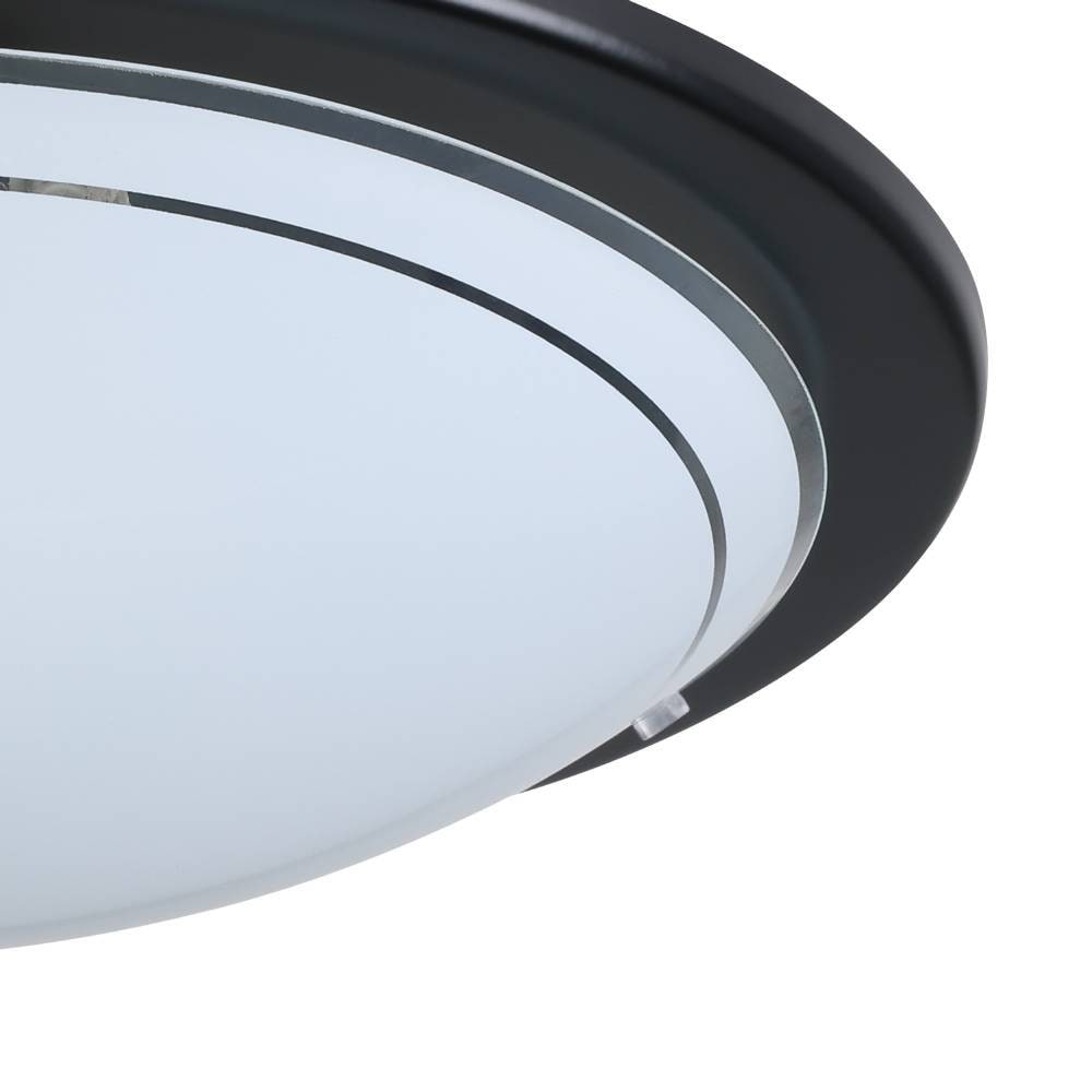 EGLO Deckenleuchte »PLANET 1 Deckenlampe, schwarz, Stahl, Glas, Küchenlampe, E27«, 1 flammig, Leuchtmittel E27 | ohne Leuchtmittel, Wohnzimmerlampe, Flurlampe, Esszimmer, Büro, zeitlos, 29x29x8,5cm