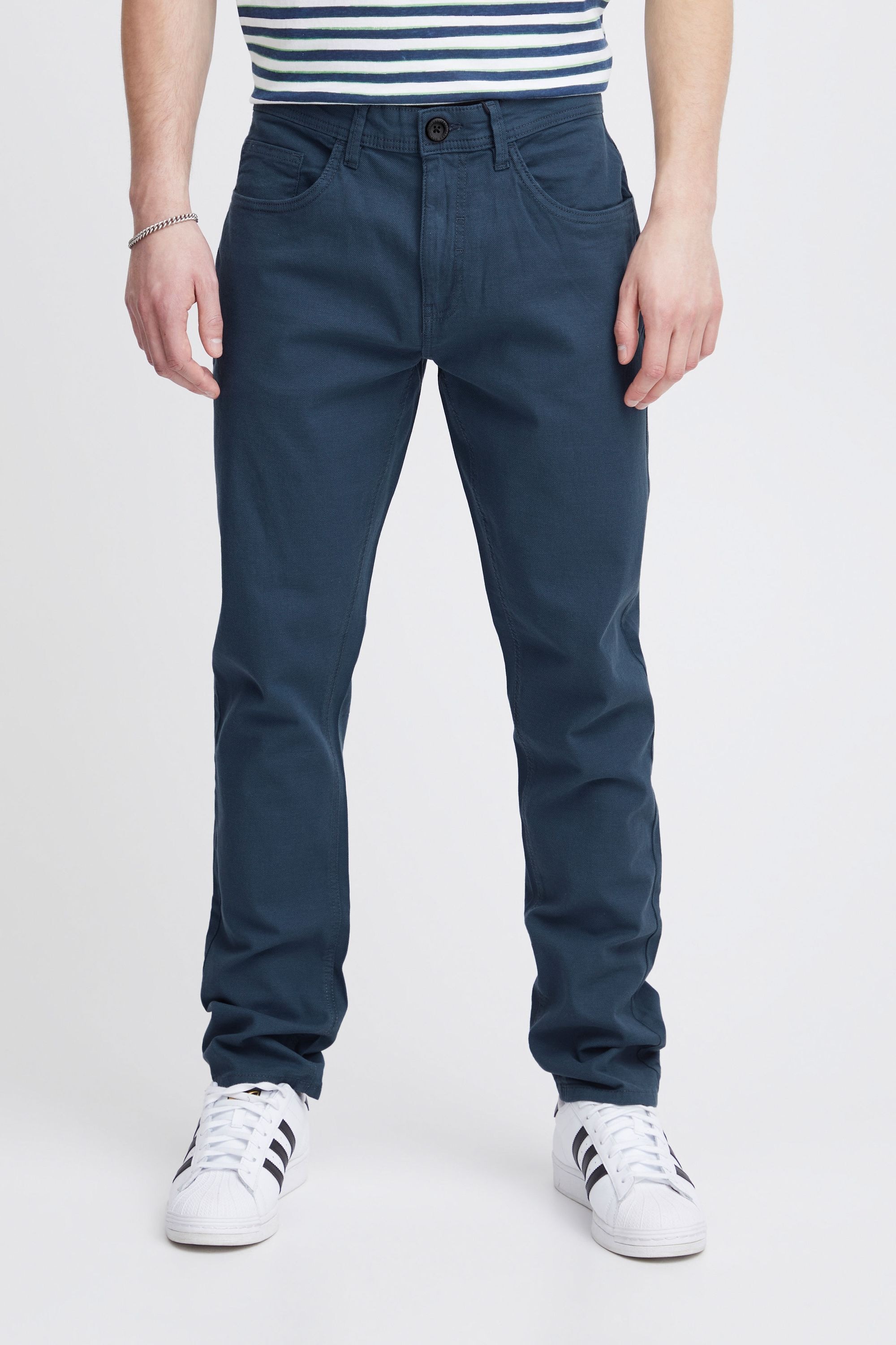 Stoffhose BLEND "BHEdford pants", Herren, Gr. 33, Länge 32, blau (ensign blau), Web, Obermaterial: 98% Baumwolle, 2% Elasthan, unifarben, regular fit knöchellang, Hosen Stoffhose