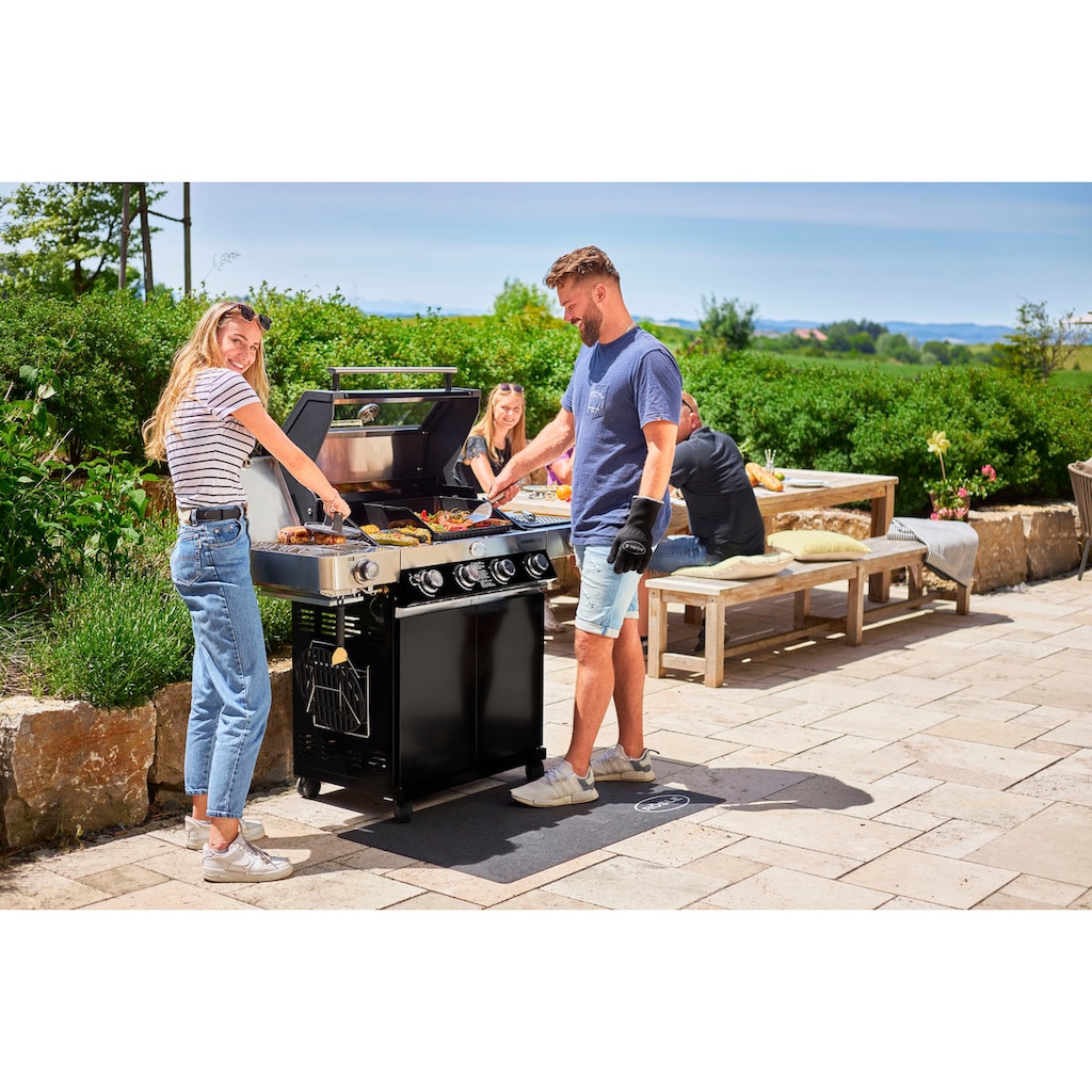 RÖSLE Gasgrill »BBQ-Station VIDERO, 25524«, G4-S Schwarz, 4 Brenner, extra Primezone und Seitenbrenner, VARIO+