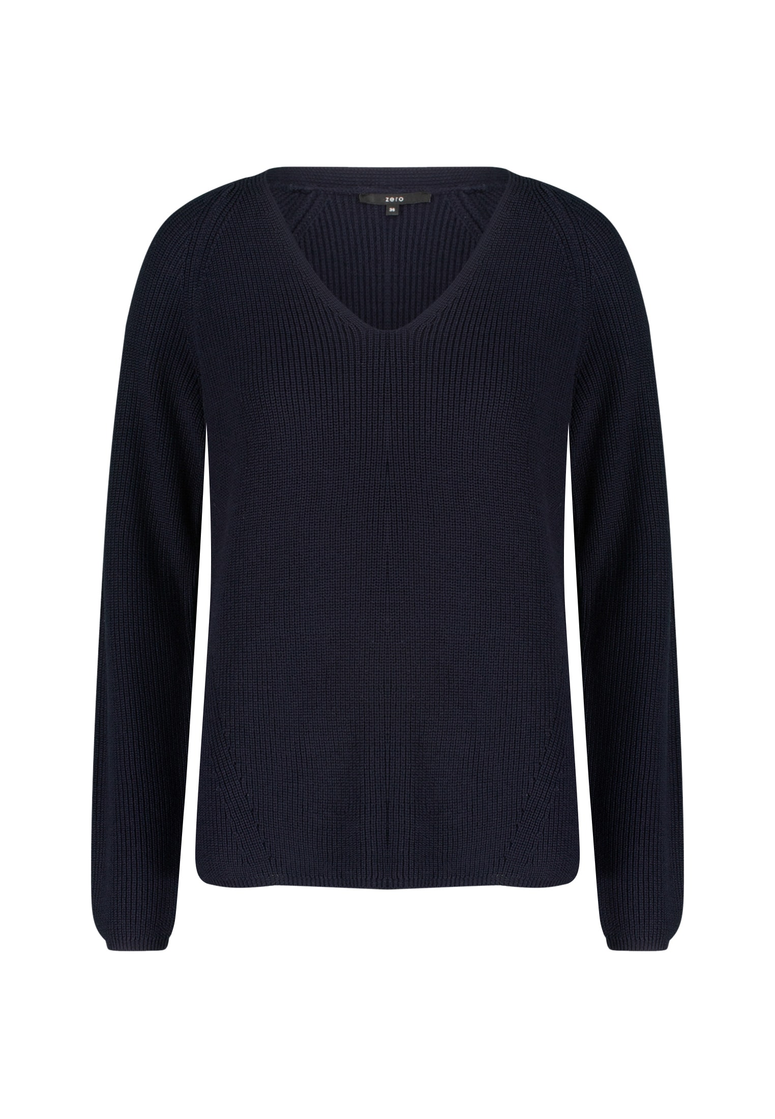 Zero Strickpullover »zero Damen Strukturpullover mit V-Ausschnitt«, (1 tlg.), Plain/ohne Details