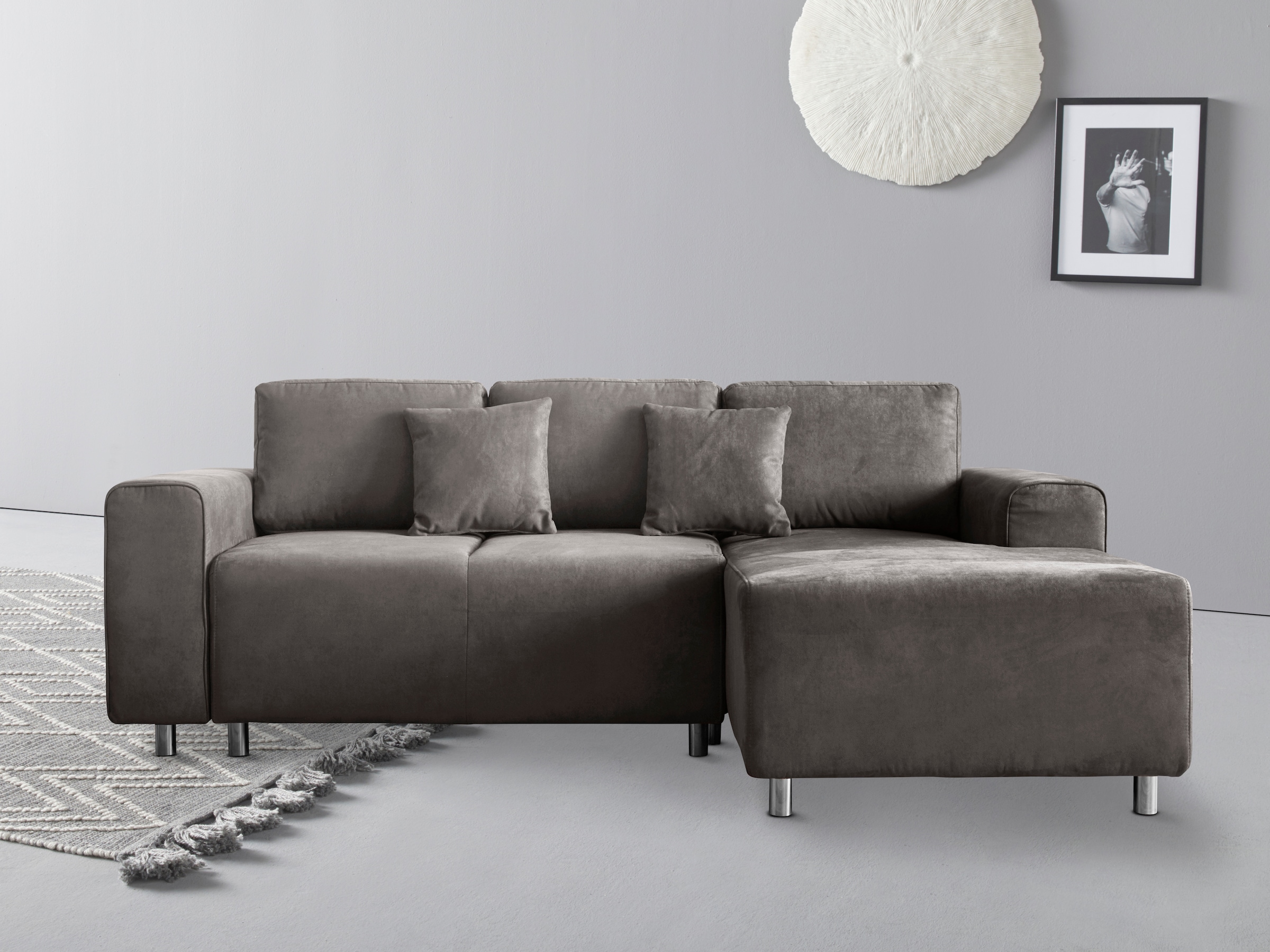 Home affaire Ecksofa "Györ", L-Form, wahlweise mit Bettfunktion und Bettkas günstig online kaufen