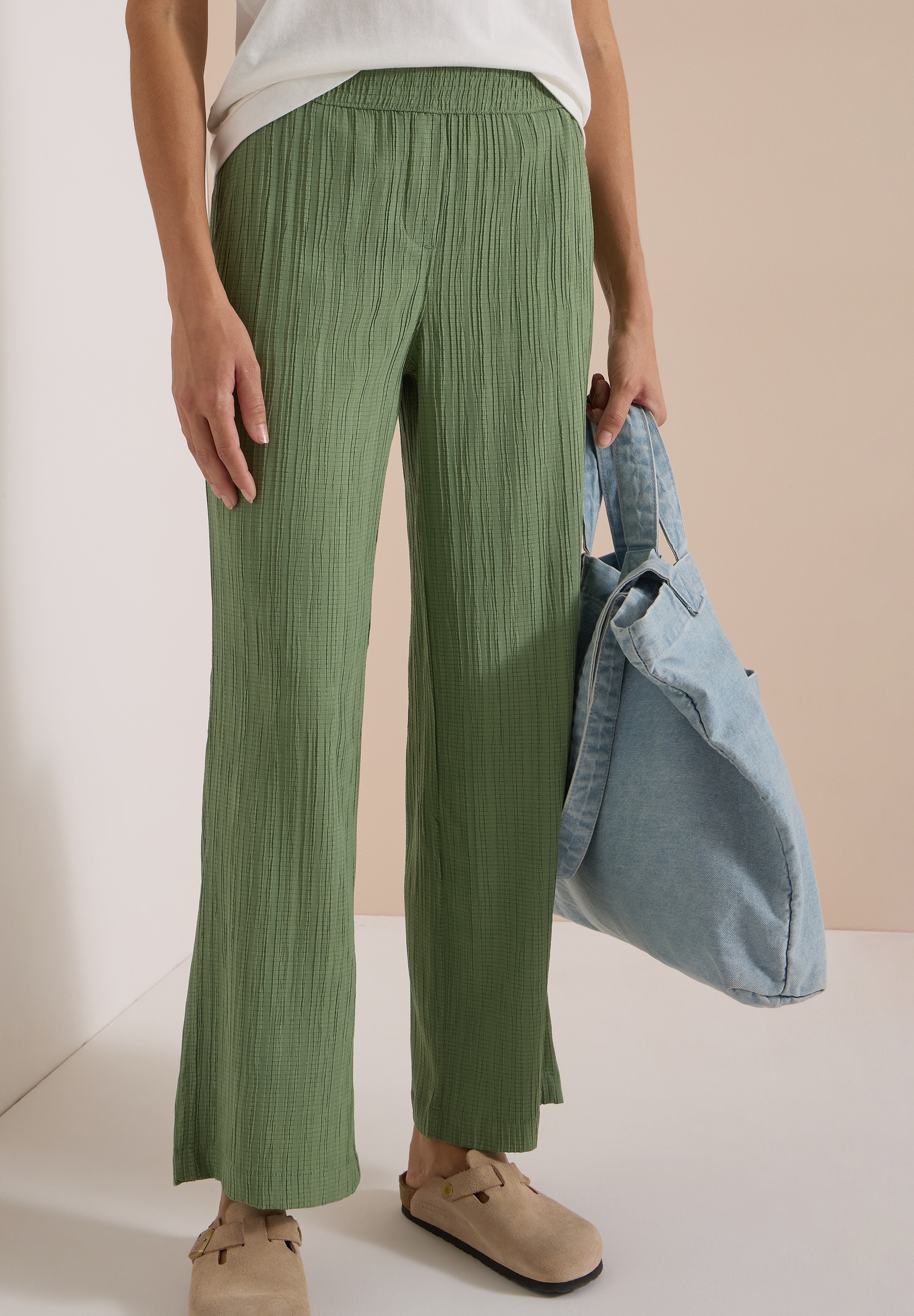 Cecil Stoffhose »Style Neele«  Sommerhose im Loose Fit mit Struktur-Streifen