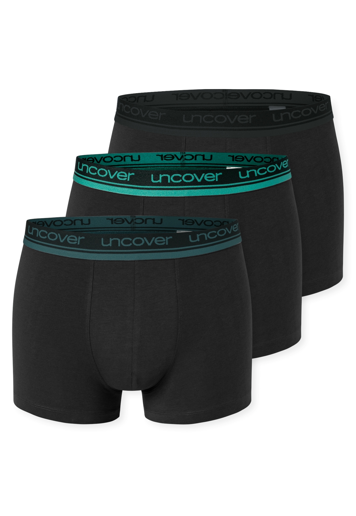 uncover by SCHIESSER Boxer "Uncover Cotton" ohne Eingriff, Logo-Bund, elastisch, Single Jersey-Qualität
