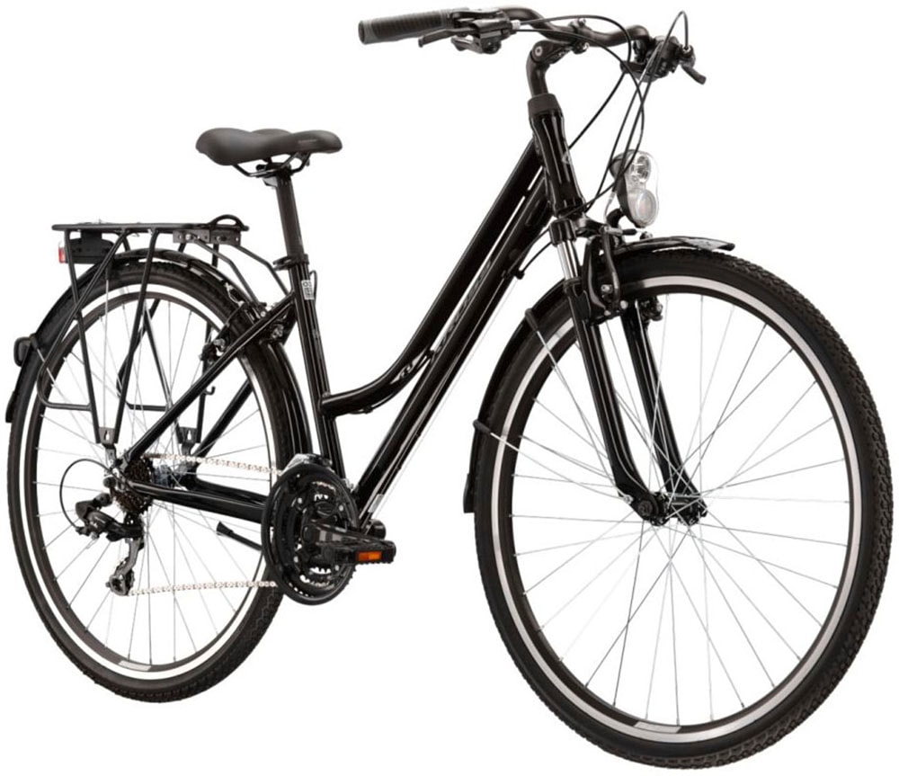 Kross Trekkingrad »KROSS Trekkingrad Trans 1.0 28" schwarz«, 21 Gang, Shimano, TOURNEY TY300 Schaltwerk, Kettenschaltung