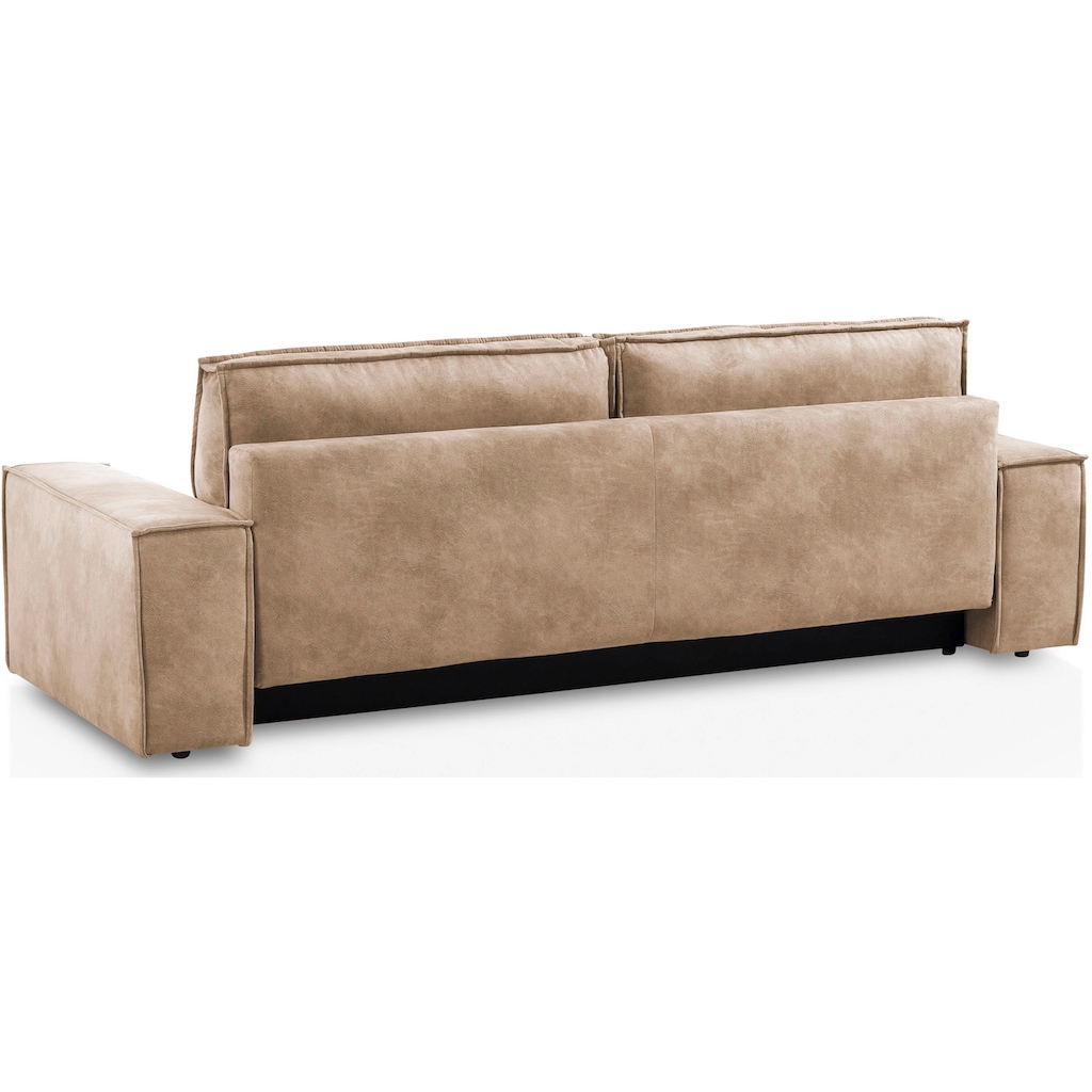 Home affaire 3-Sitzer »SHERWOOD Schlafsofa (257cm) Cord, Samtvelours, Vintage-Lederoptik«