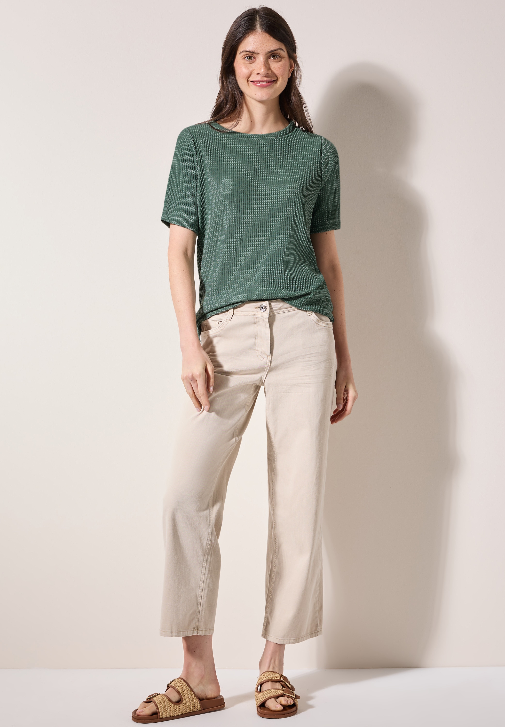 Cecil T-Shirt aus softem Materialmix