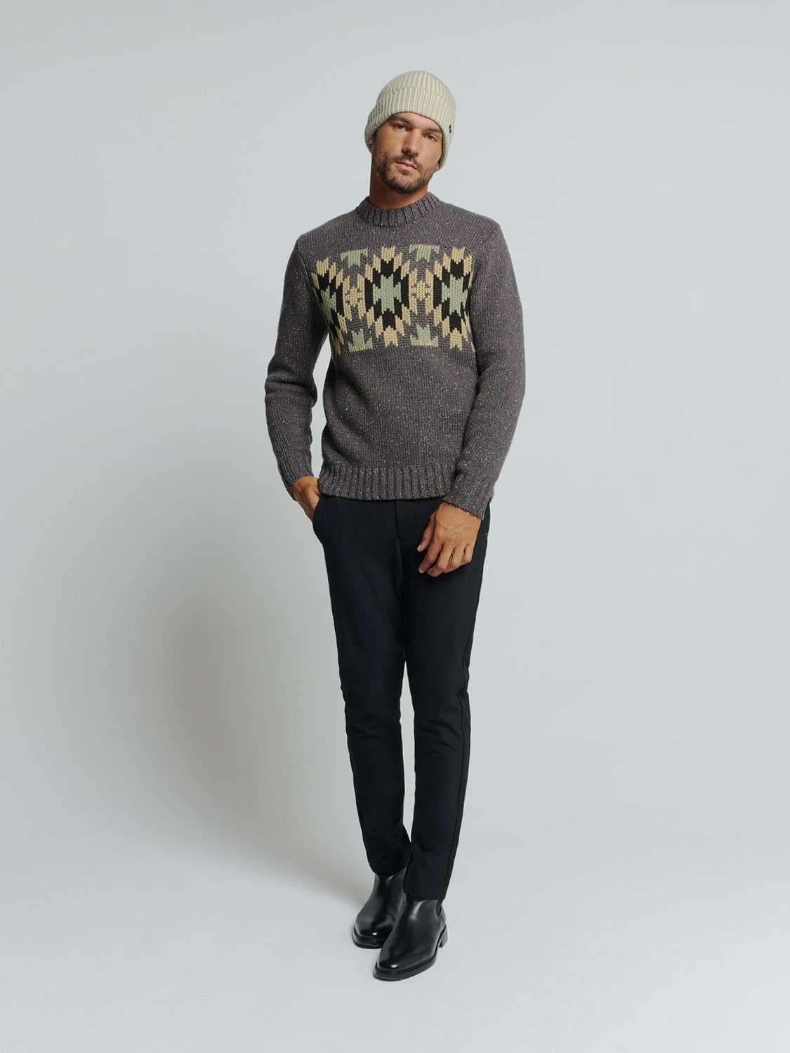 NO EXCESS Strickpullover, mit Jaquard-Muster