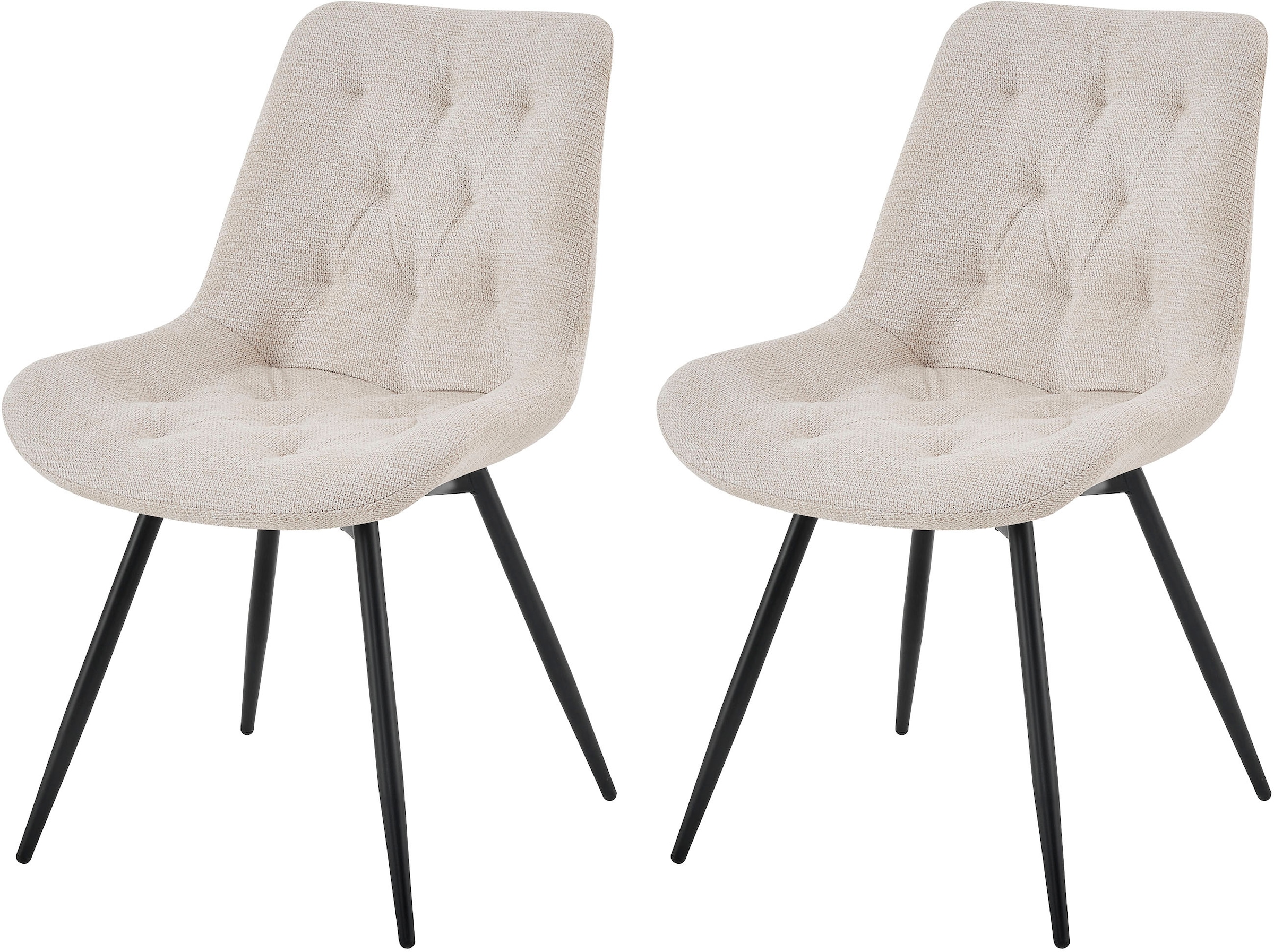 byLIVING Esszimmerstuhl »Aragon« (Set) 2 Stk.360 Grad drehbarer Stuhl, hochwertiger Webstoffbezug mit Steppung