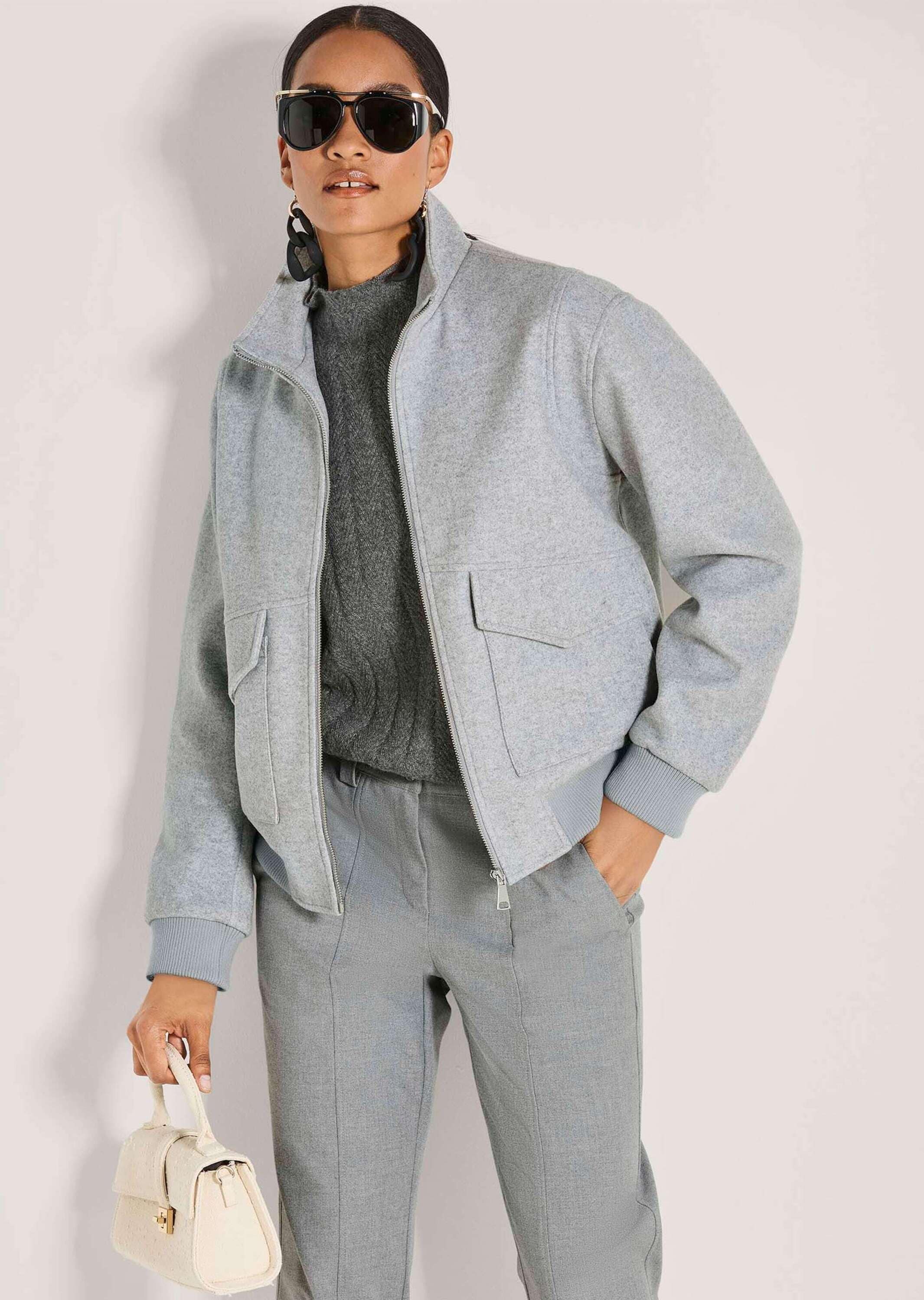 MADELEINE Kurzjacke »Blousonjacke Eleganter Damenblouson mit Melange-Optik«