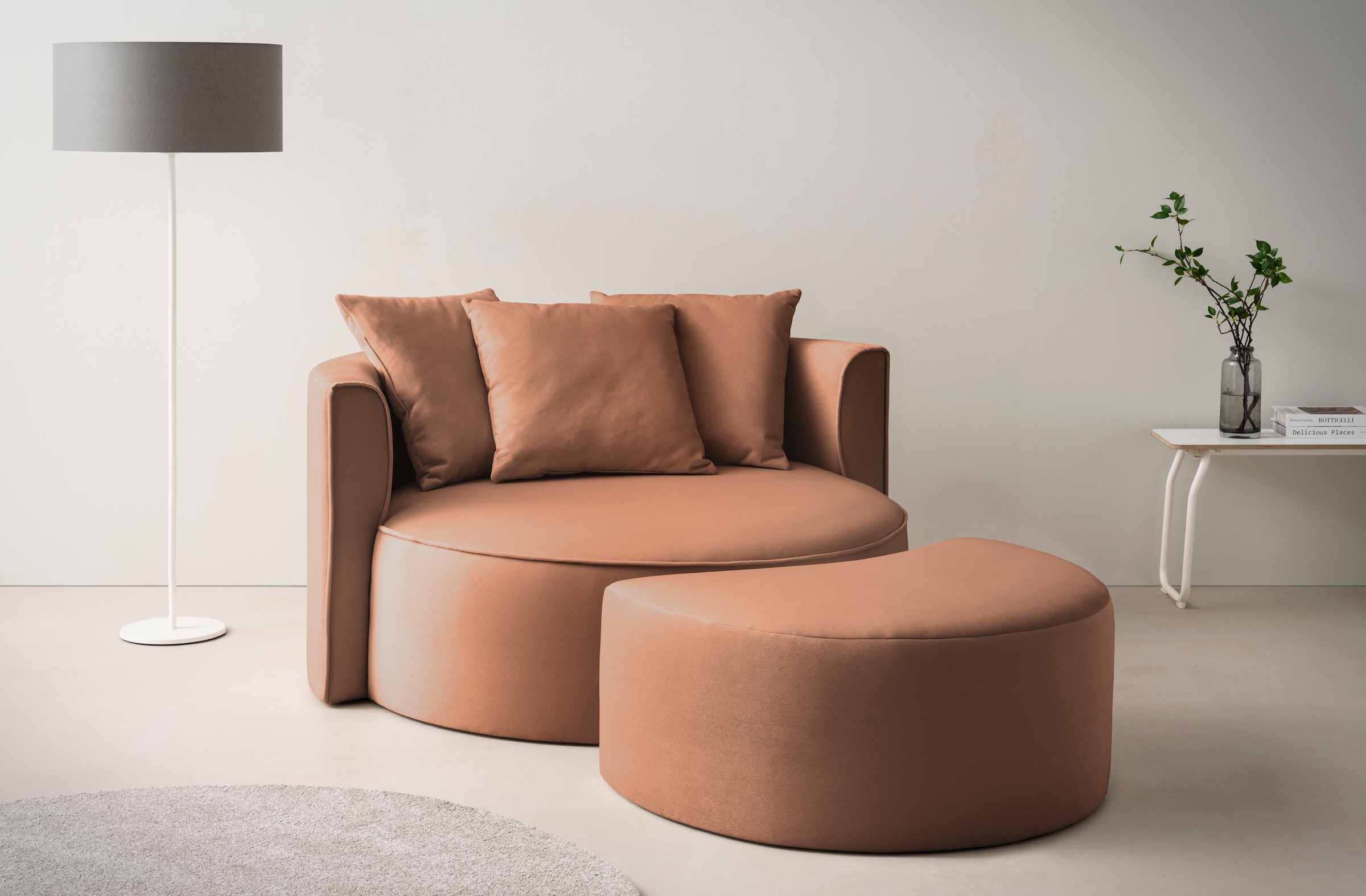 LeGer Home by Lena Gercke XXL-Sessel "ISALIE, Rundsessel mit Hocker, Lesese günstig online kaufen