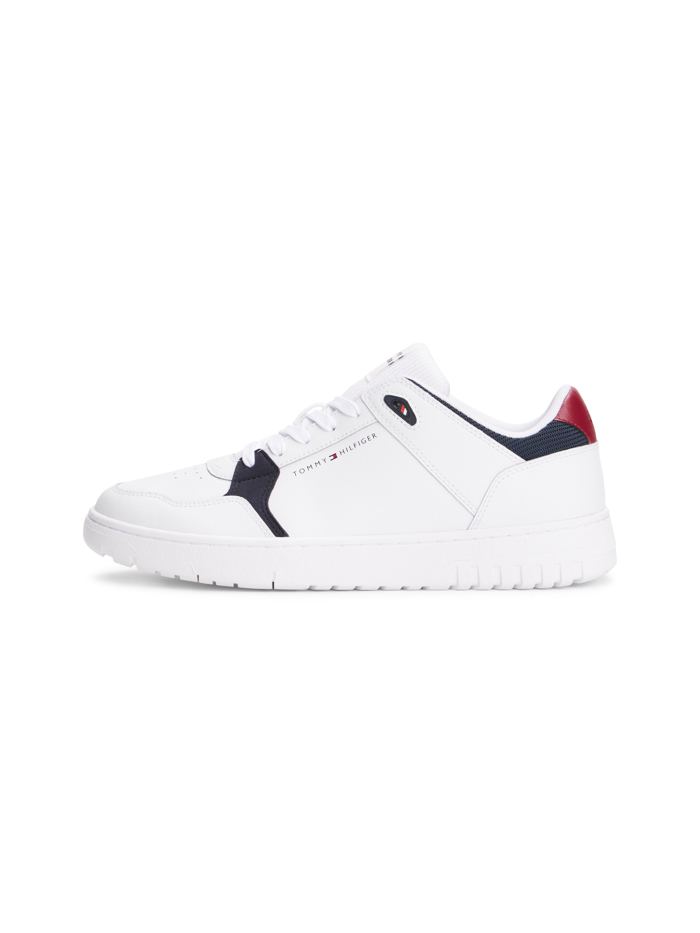 Tommy Hilfiger Sneaker »TH BASKET CORE LITE LTH MIX«, Freizeitschuh, Halbschuh, Schnürschuh mit Logoschriftzug