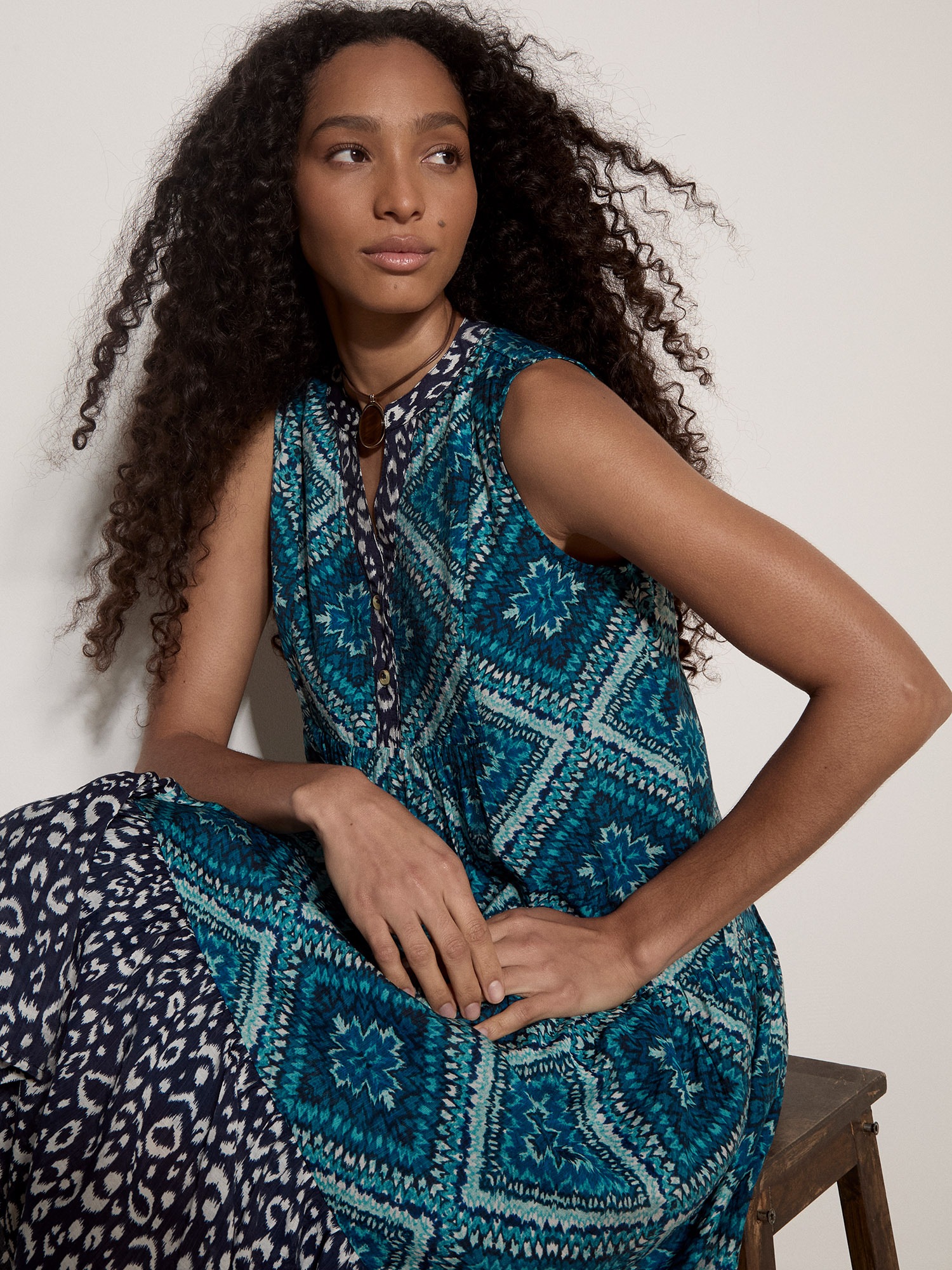 Apricot Druckkleid »Geometrisches Patchwork-Midi-Kleid« Druck