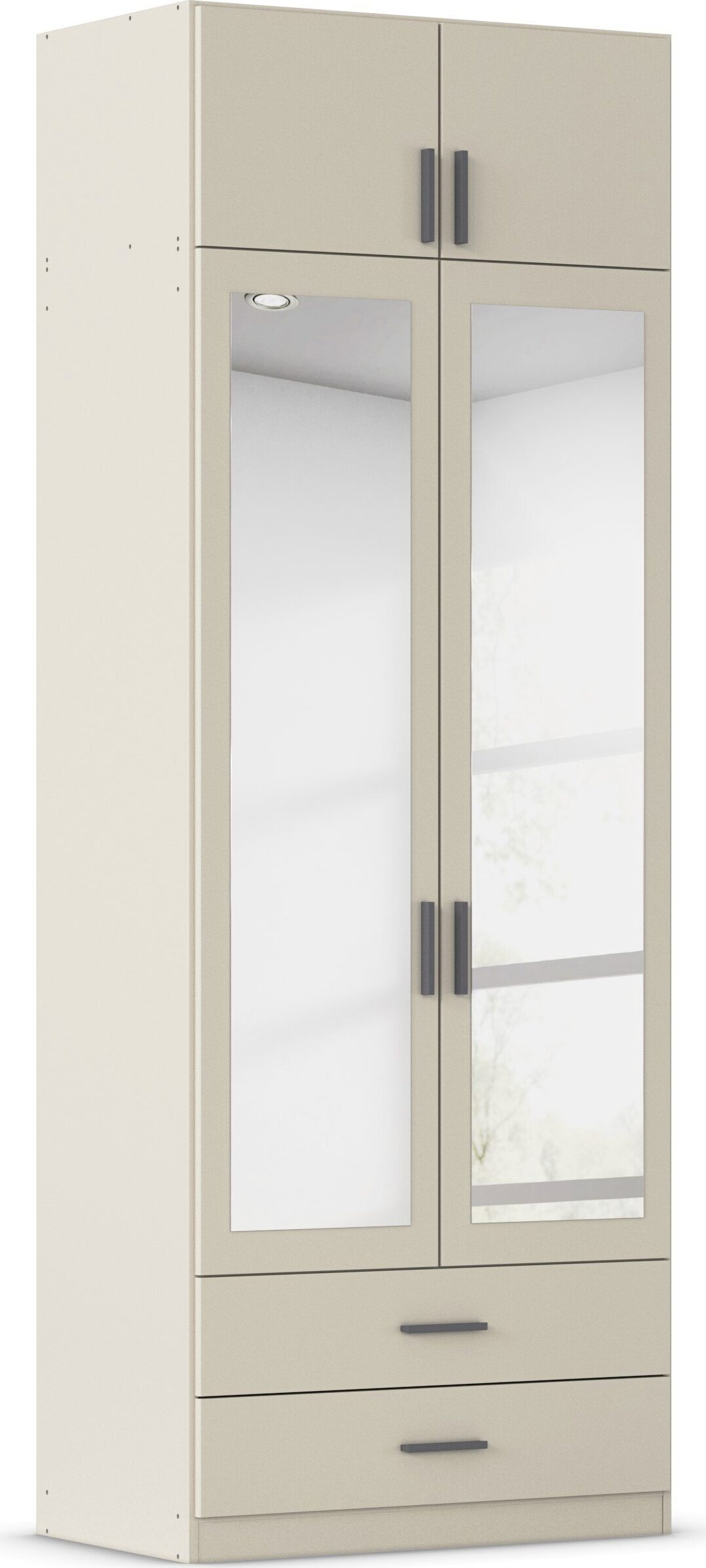 rauch Kleiderschrank "Schrank Garderobe Wäscheschrank GAMMA in 4 Breiten 91-226 cm" 3 verschiedene Ausstattungen BASIC/CLASSIC/PREMIUM (inkl. SOFT-CLOSE), mit Schubladen und Schrankaufsatz sowie Spiegel MADE IN GERMANY