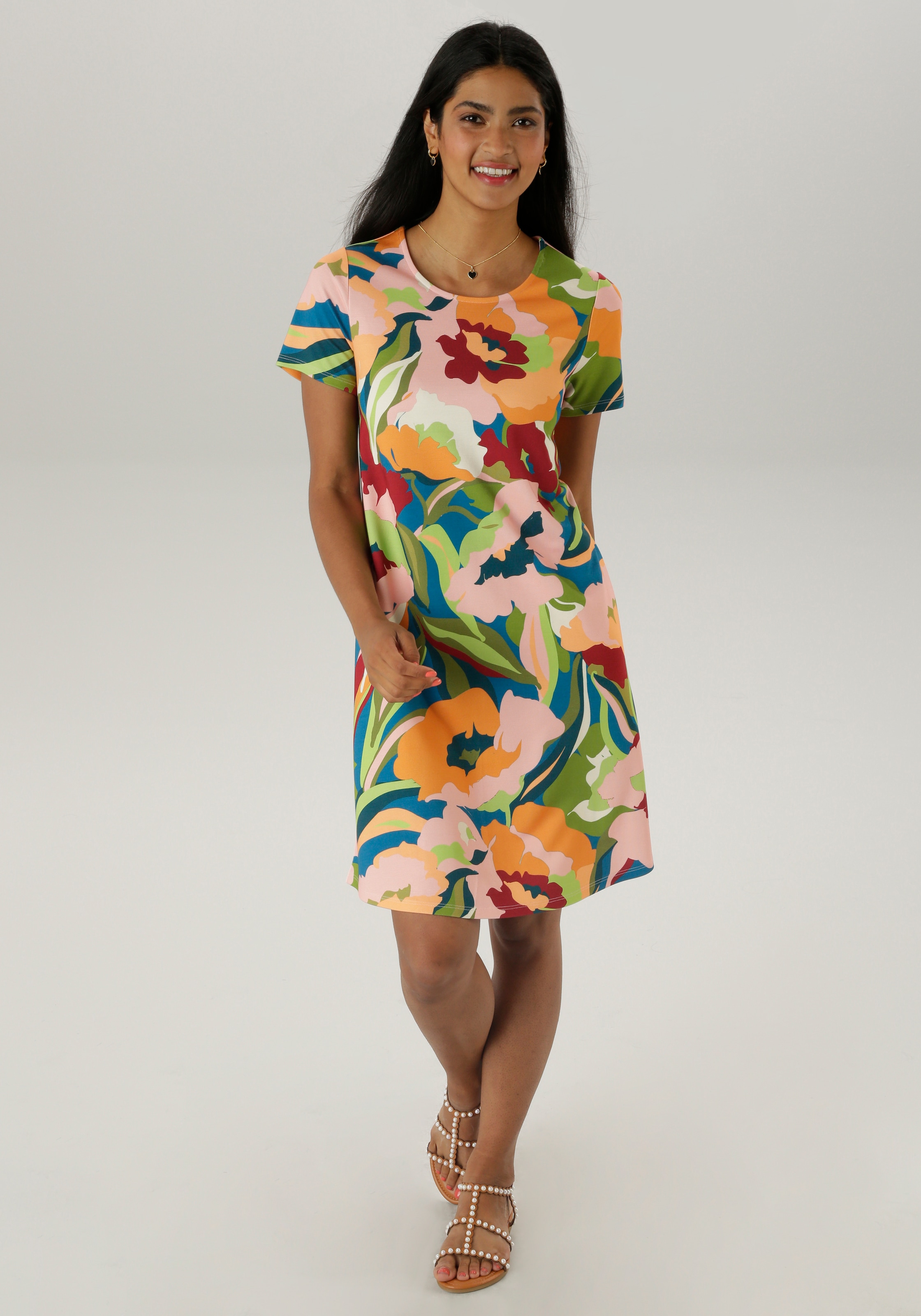 Aniston SELECTED Jerseykleid, in leichte A-Linien-Form - NEUE KOLLEKTION