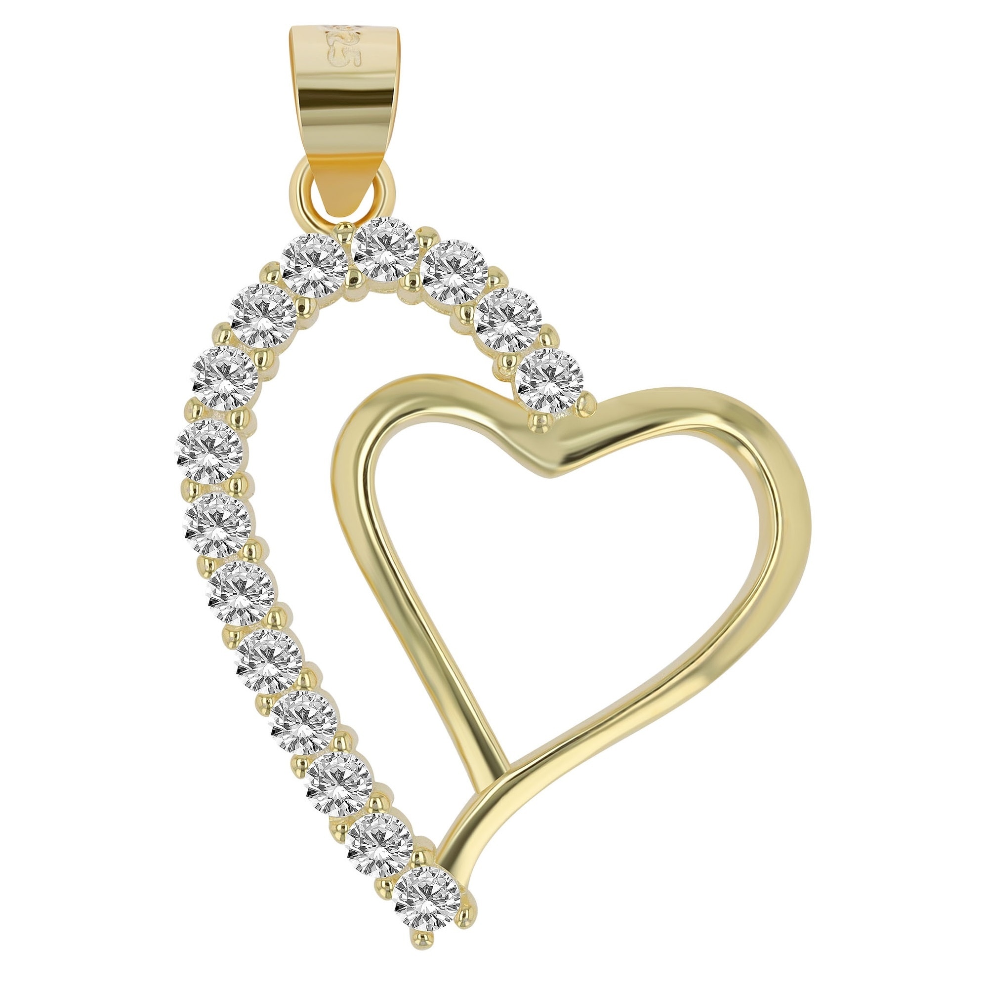 Adelia's Heart Pendant Sterling Silver Gold