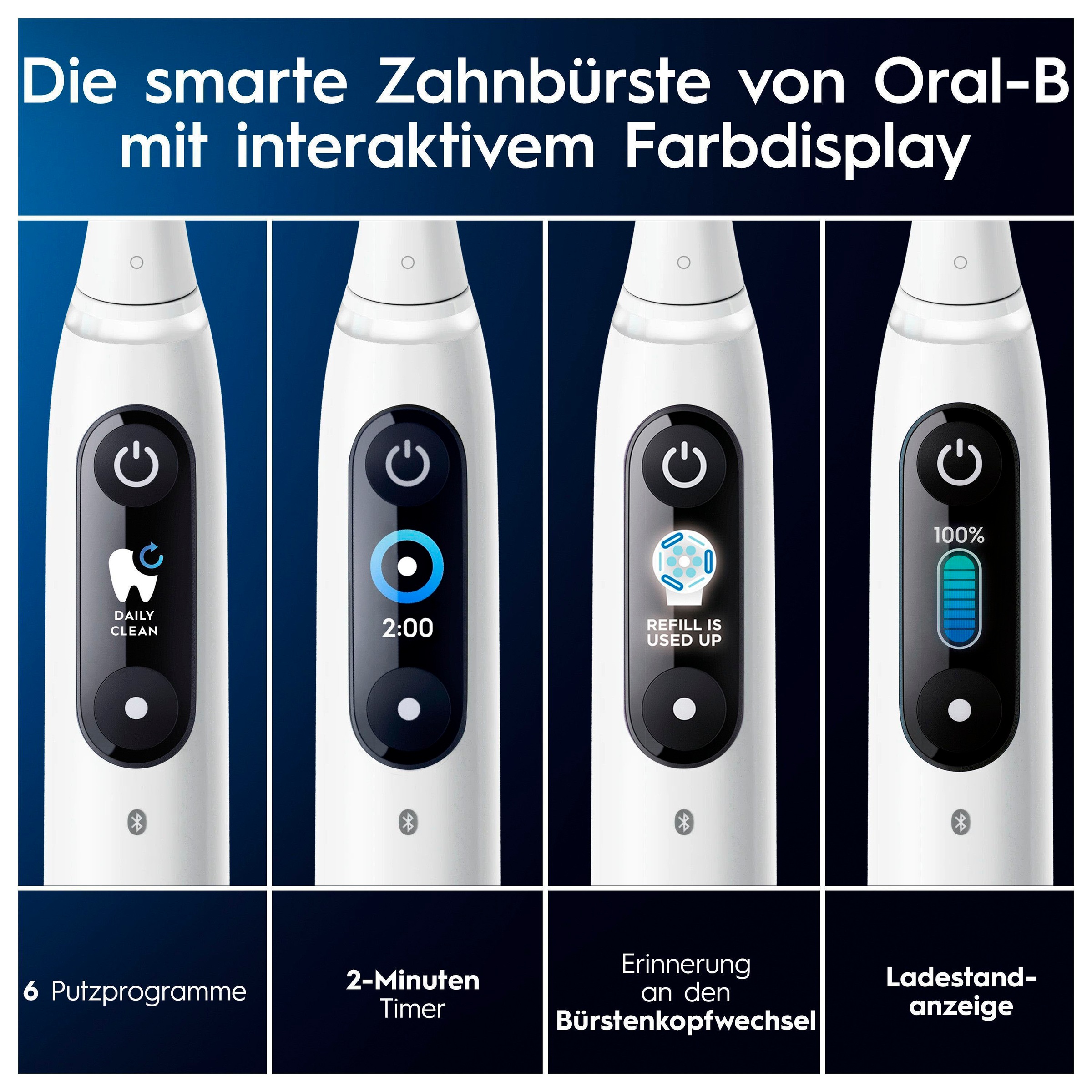 Oral-B Elektrische Zahnbürste »iO 8«, 2 St. Aufsteckbürsten, mit Magnet-Technologie, 6 Putzmodi, Farbdisplay & Reiseetui