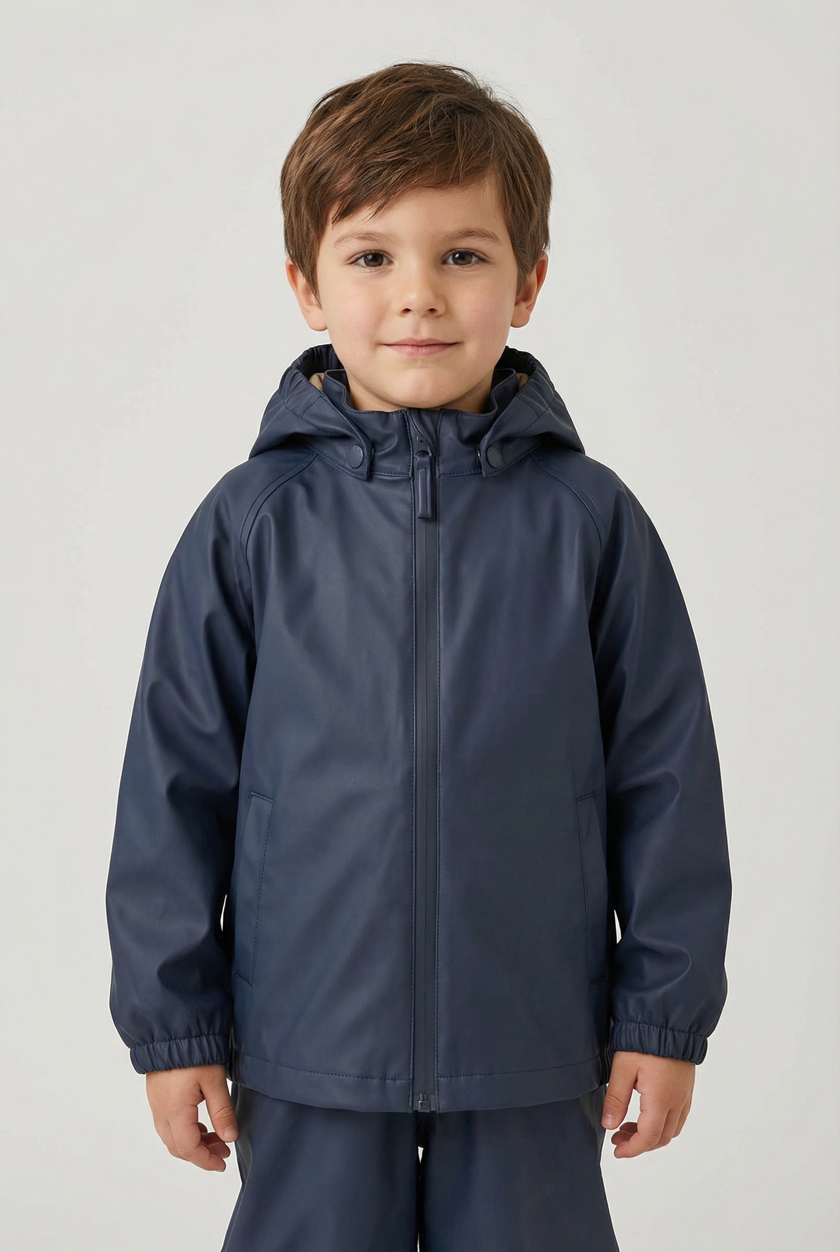 WHEAT Regenjacke "Rainwear Charlie" Set, 2 Stk. tlg. mit Kapuze wasserdicht, mit Reflektoren und mit passender Latzhose