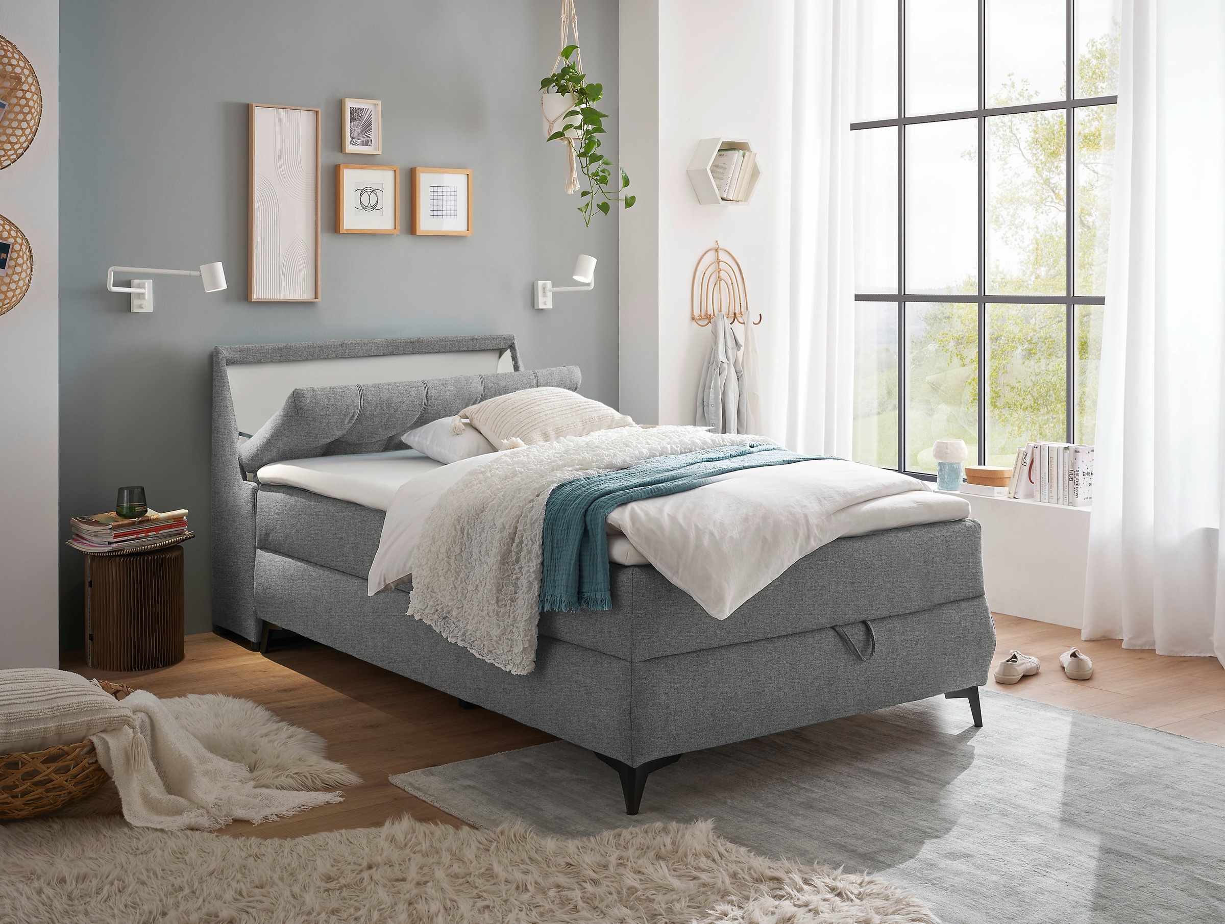 ED EXCITING DESIGN Boxbett »Atlantis«, mit Bettkasten und Stauraum im Kopfteil