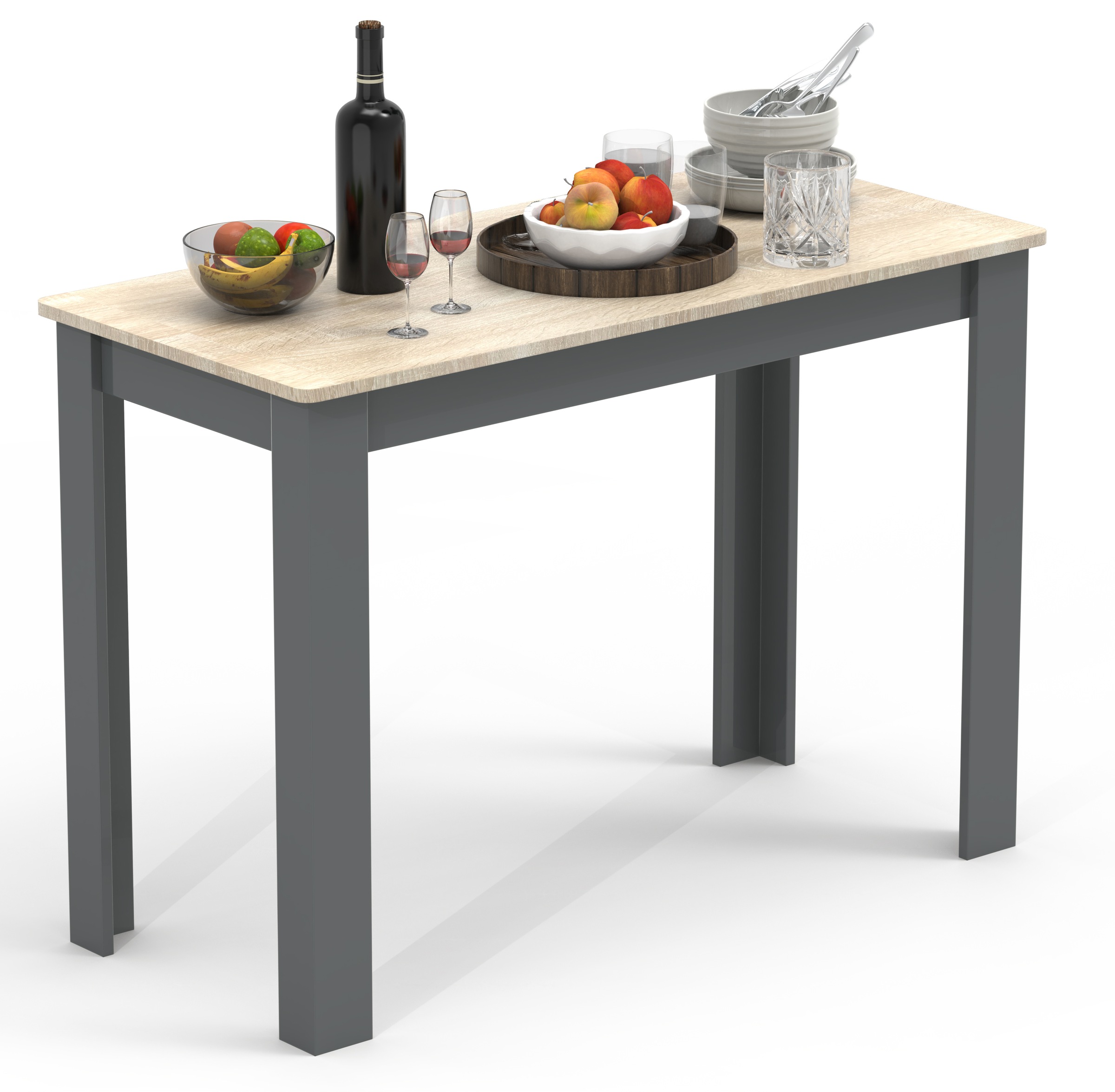 Esstisch VCManthrazit, honig, eiche, Küche, Tische, "Holz Esstisch Küchentisch Esal 110 x 50 cm"