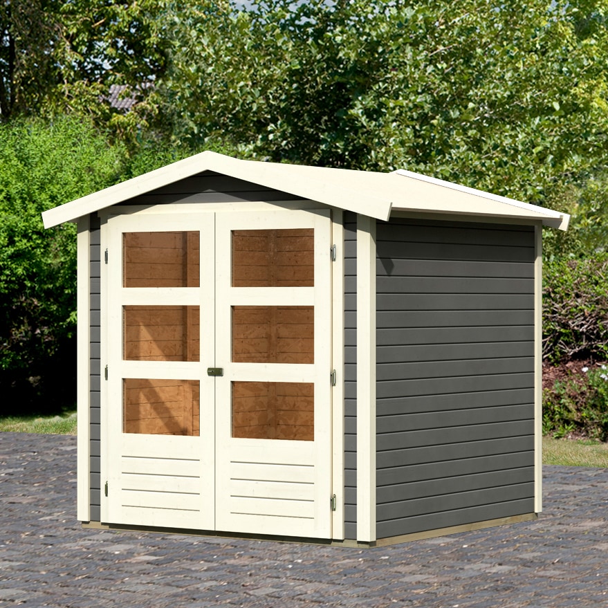 Karibu Gartenhaus "Amberg 2" anthrazit, naturbelassen oder terragrau günstig online kaufen