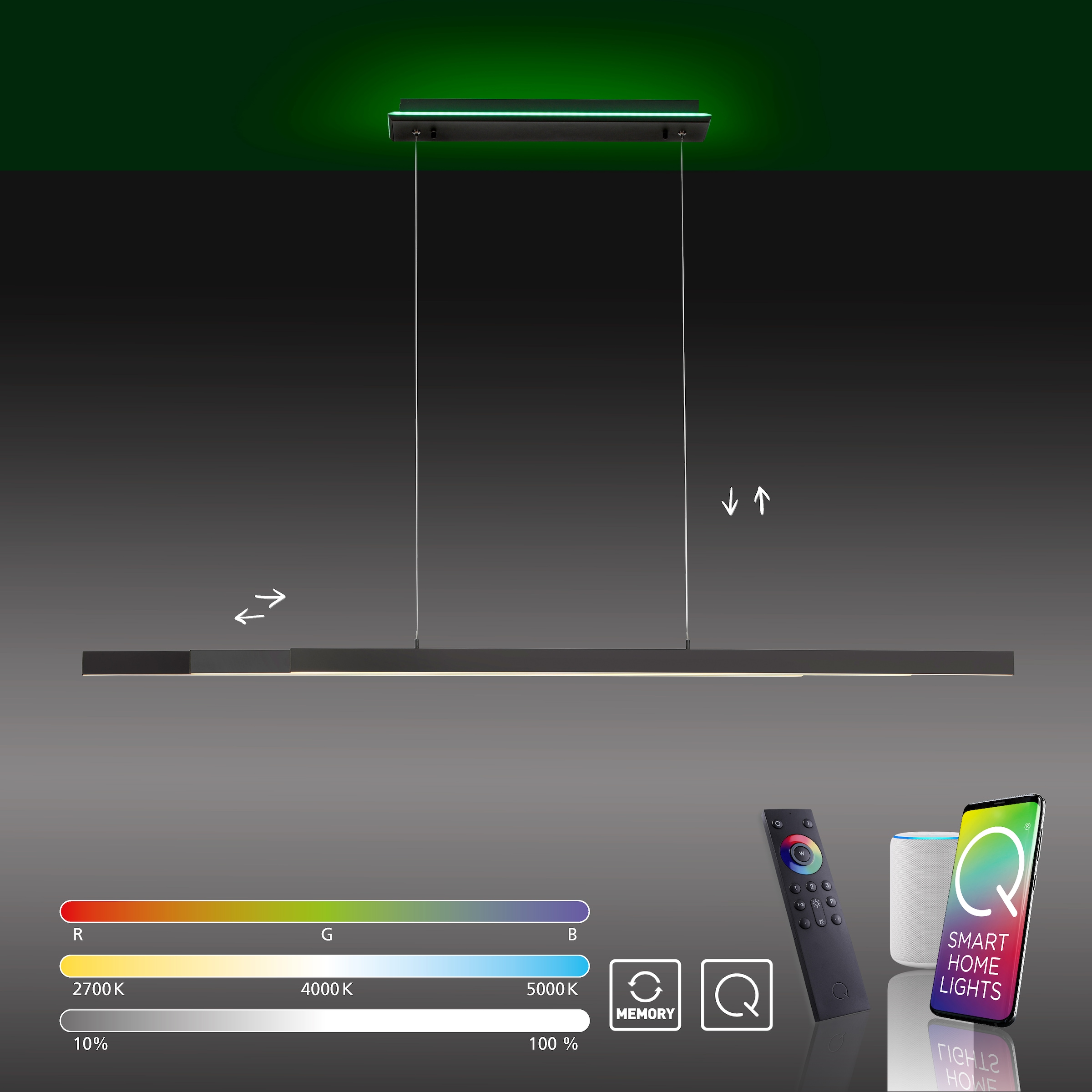 Neuhaus Q SMART HOME LIGHTS LED Pendelleuchte »Q-ARIAN« LED-Board 1 Stk. warmweiß - kaltweiß