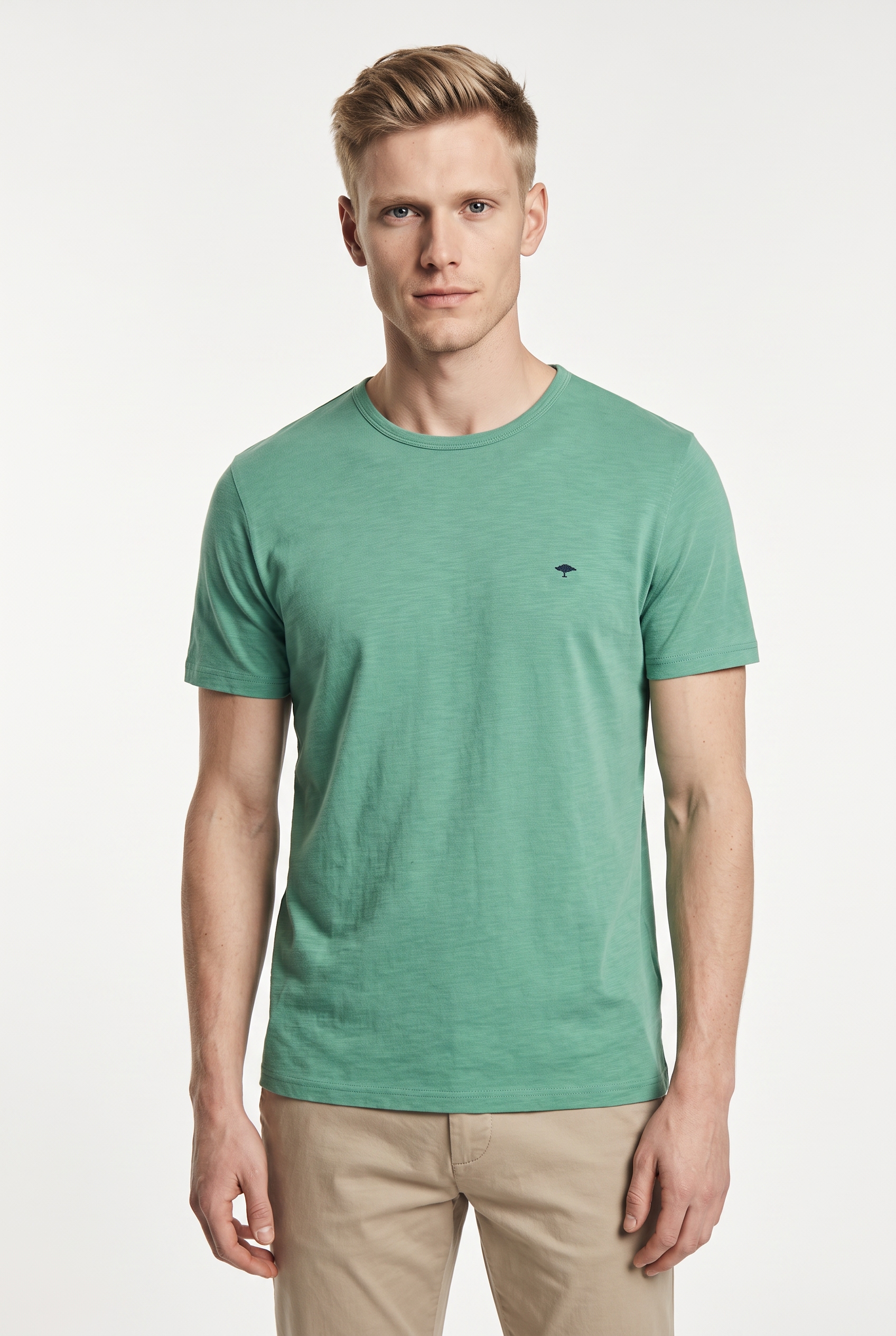 FYNCH-HATTON T-Shirt regular fit, unifarben, mit Logo Stickerei