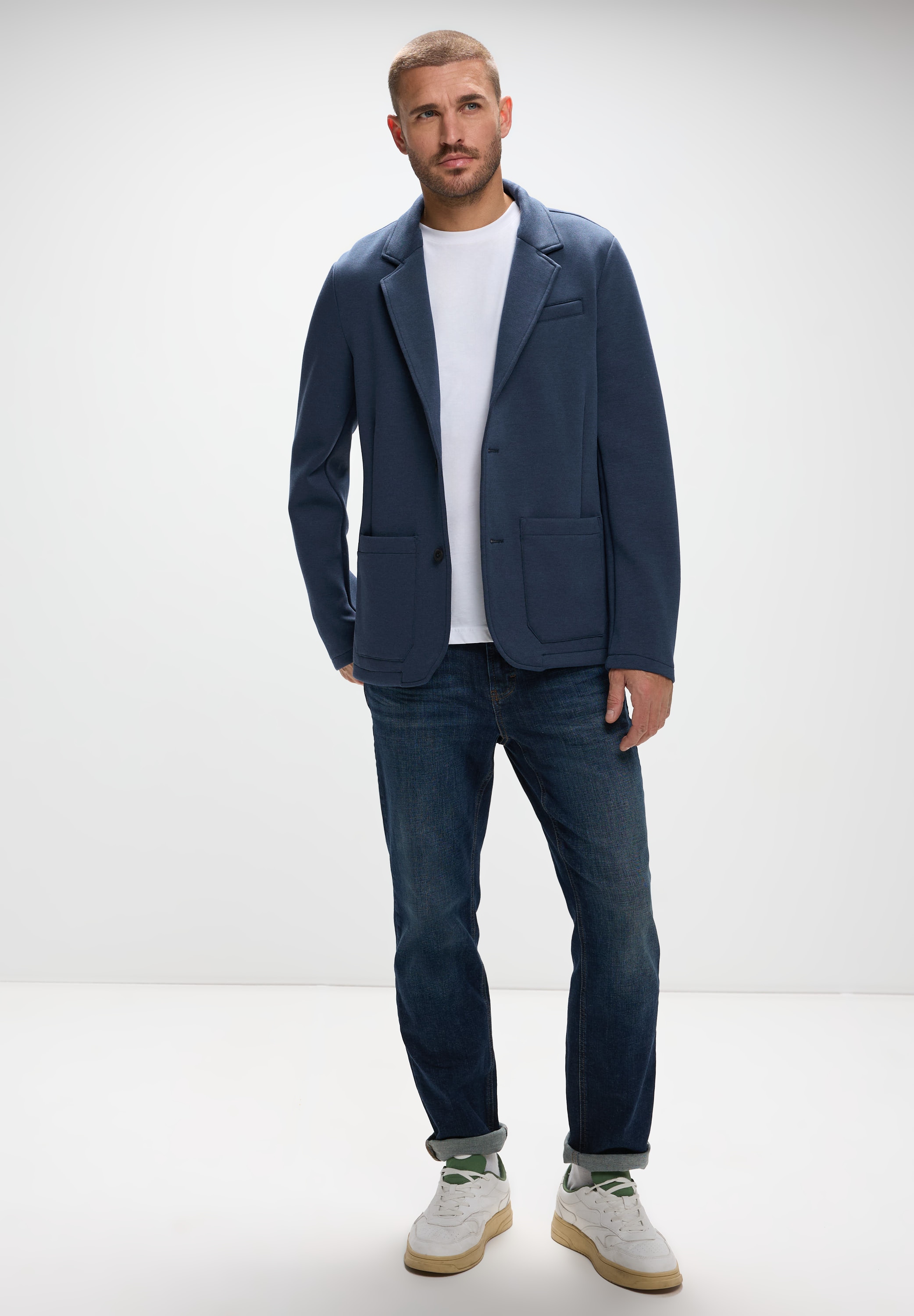 STREET ONE MEN Blouson ohne Kapuze aus elastischem Materialmix