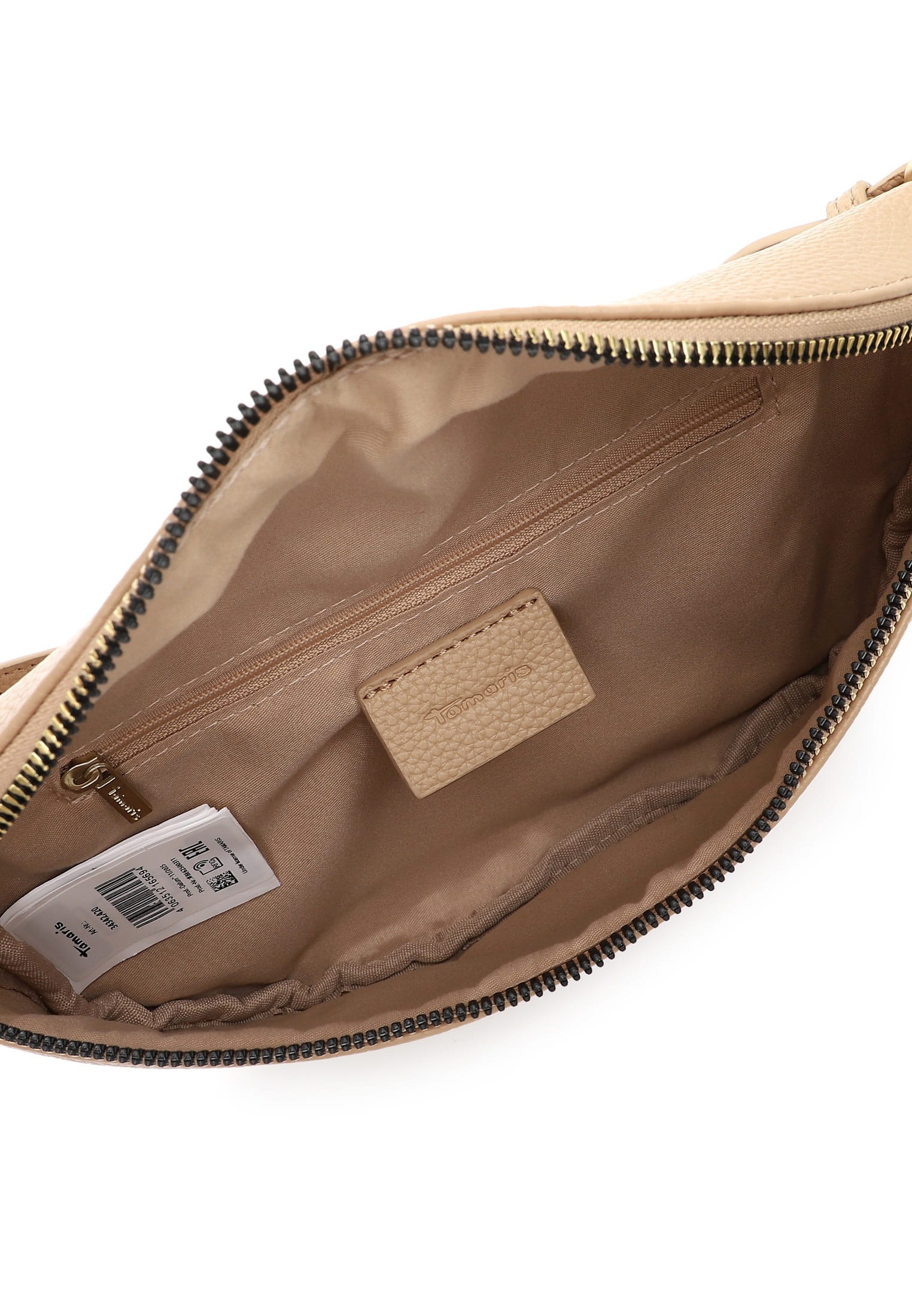 Umhängetasche TAMARIS "Umhängetasche TAS Kiri", Damen, Gr. B/H/T: 26cm x 17cm x 6cm 0, beige (sand 420), Polyurethan, Taschen Umhängetasche 3