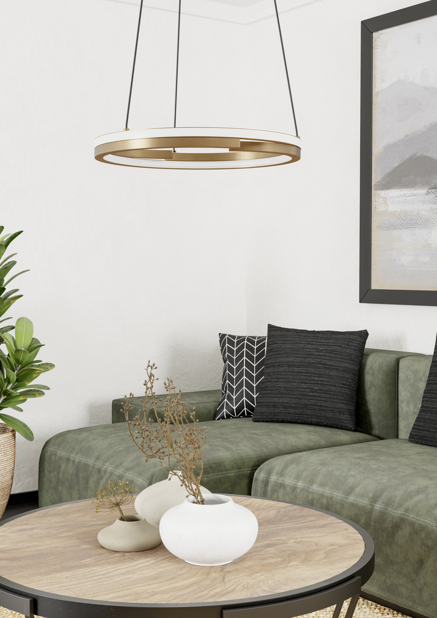 EGLO Hängeleuchte »MEZZOMONTE Pendellampe - Alu, Stahl - LED;LED - 1X20W;1X20W - IP20« LED-Modul 1 Stk. Kaltweiß | Neutralweiß | Warmweiß Hängelampe, Deckenlampe, Wohnzimmer, Esszimmer, H110 x Ø48 cm