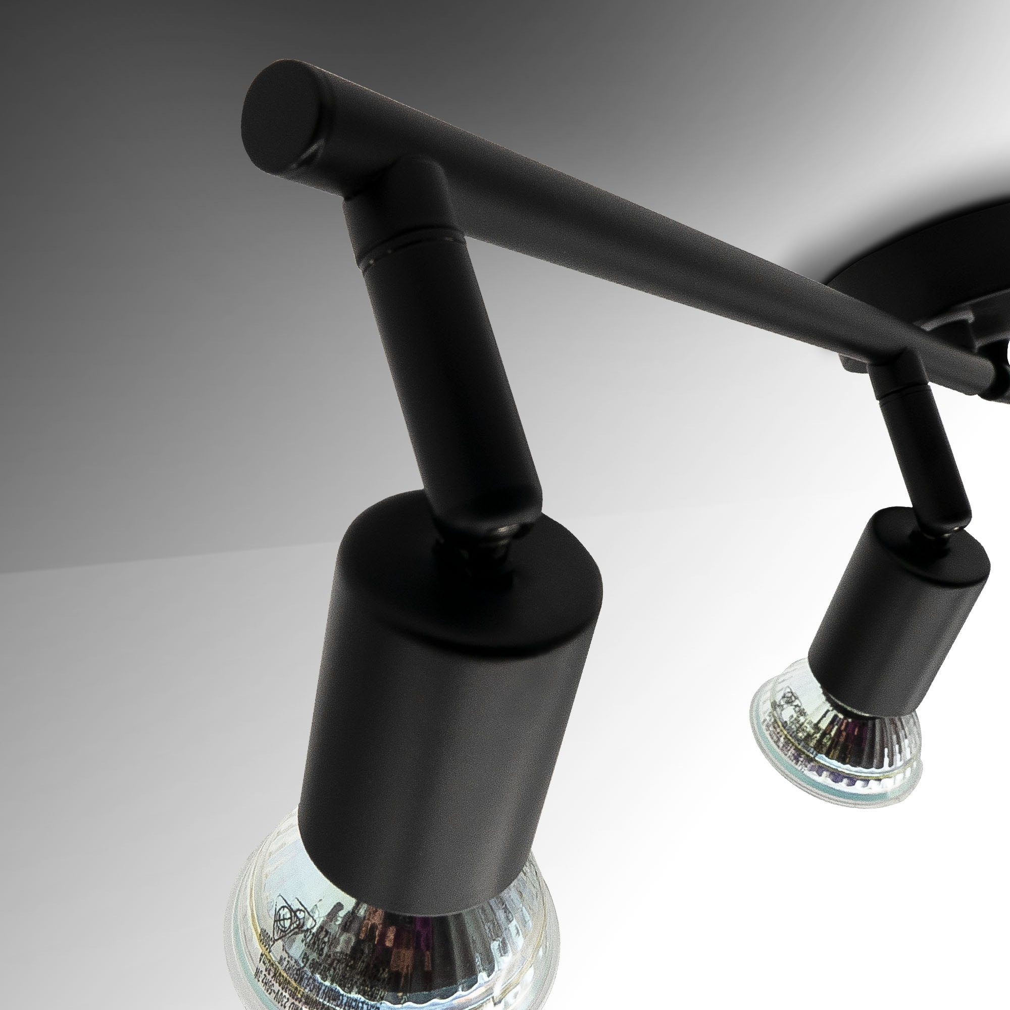 B.K.Licht LED Deckenspots »BKL1546 Deckenlampe schwenkbar, Deckenstrahler, GU10 Fassung«, 4 flammig, Leuchtmittel GU10 | Leuchtmittel wechselbar, 3.000K, 260Lm, 2,9 Watt, 60x10,5 cm, Matt-Schwarz