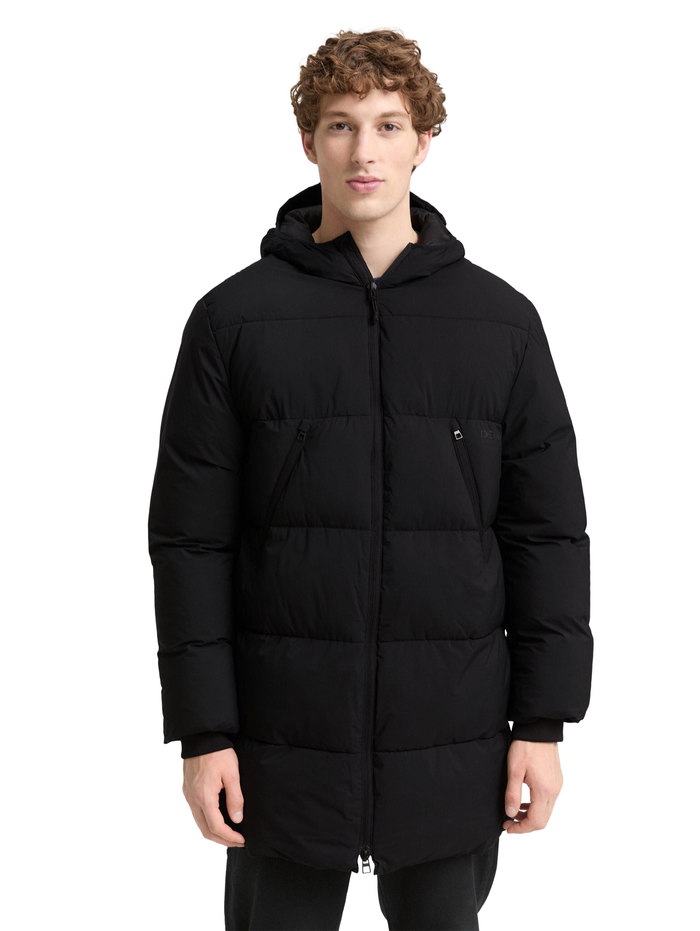 TOM TAILOR Denim Steppjacke, mit Kapuze, mit Logo Print günstig online kaufen