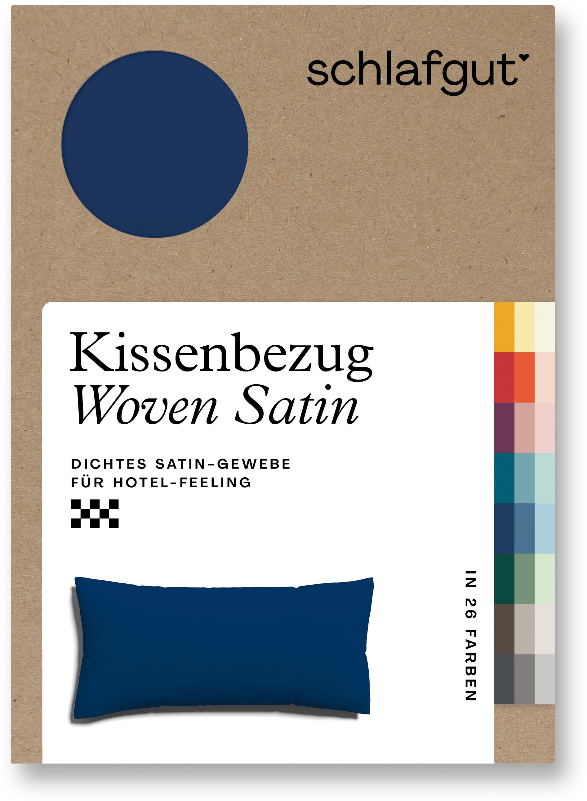 Schlafgut Kissenbezug »Woven Satin aus Mako-Baumwolle, langlebig, pflegeleicht, dicht gewebt«, (1 St.), Kissenhülle mit Reißverschluss, passender Bettbezug erhältlich