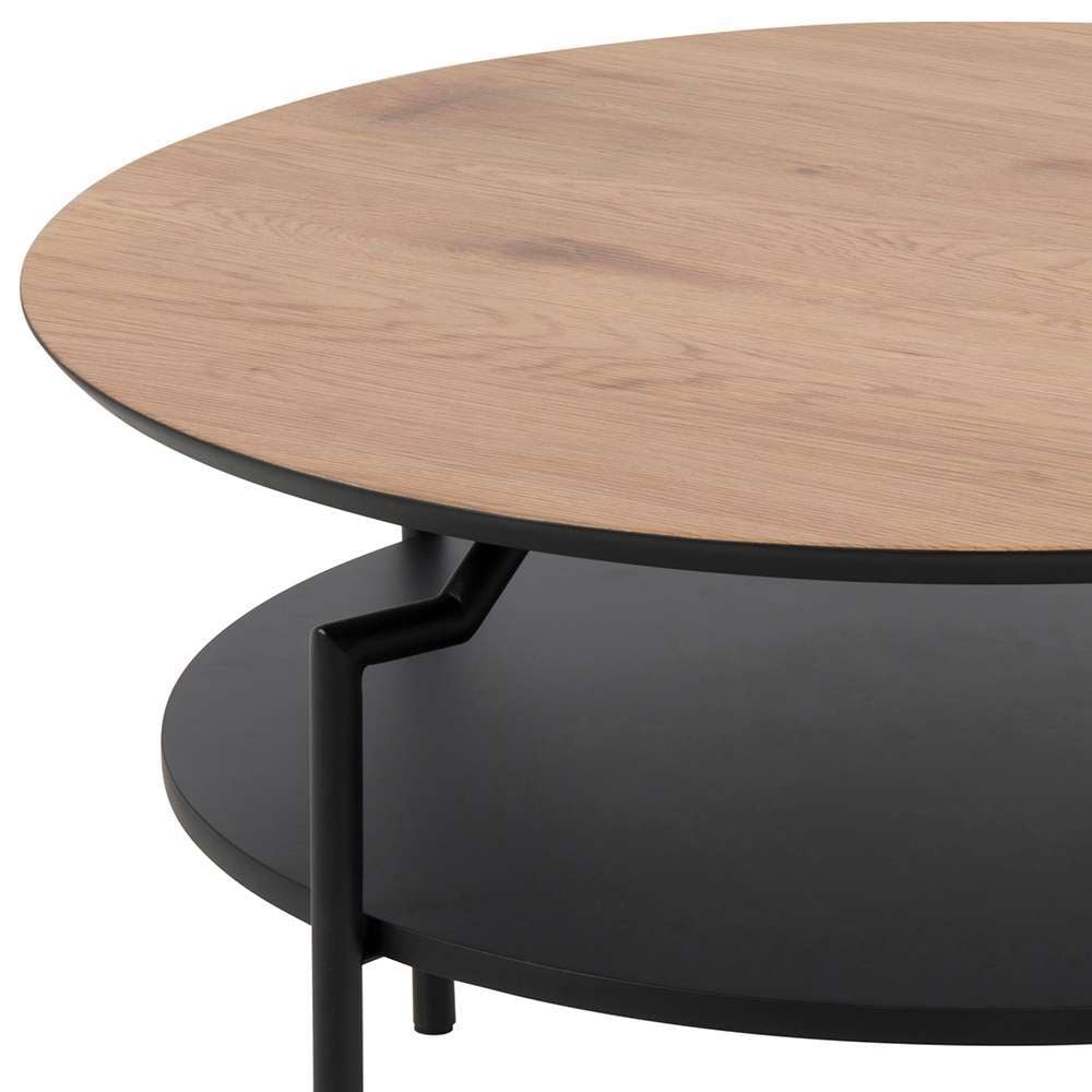 ACTONA GROUP Couchtisch »Goldington Beistelltisch, Kaffetisch«, Sofatisch, rund, dekorativem Rahmen, 1 Ablage, T: 80 cm