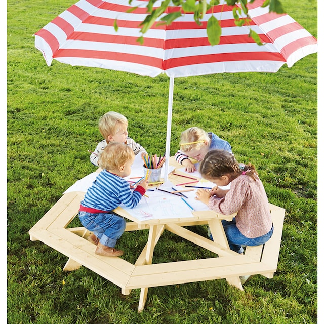 Black Friday Pinolino® Garten-Kindersitzgruppe »Nicki«, Picknicktisch,  BxHxT: 162x162x50 cm | BAUR