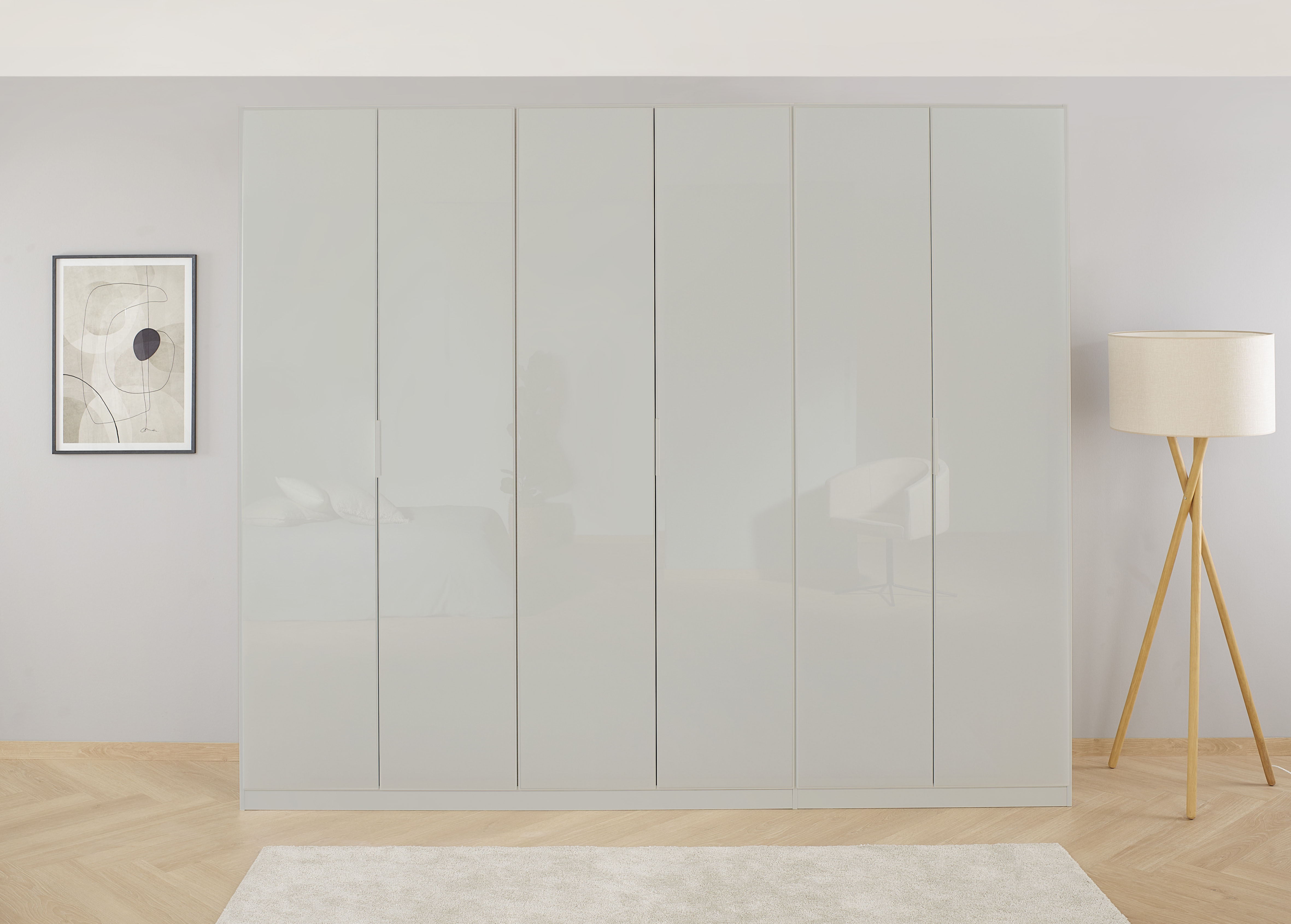 OTTO home "Mehrzweckschrank Aktenschrank Möbel Mietswohnung Schlafzimmer KOLUNA" Breiten 181/226/271/315 cm Höhen 210/229 cm, hochwertige Glas-Front, inkl. 2 Innenschubladen sowie extra Einlegeböden MADE IN GERMANY