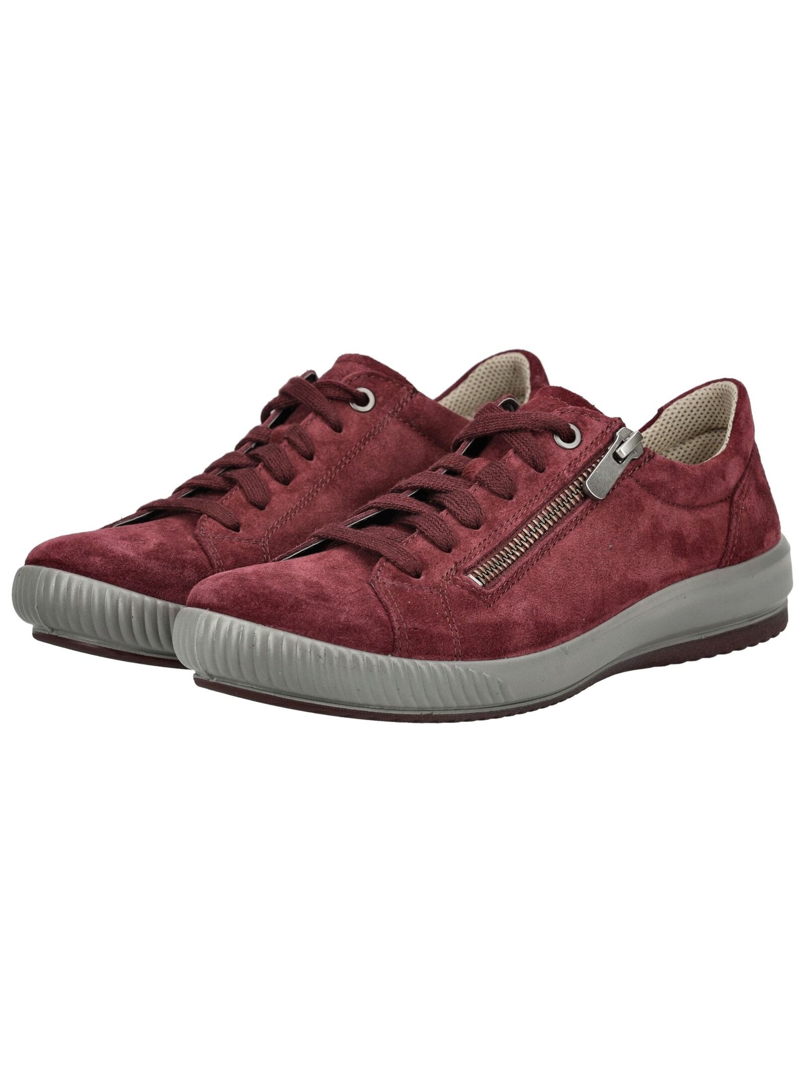 Schnürschuh LEGERO "Legero Halbschuhe Veloursleder", Damen, Gr. 39, rot (dunkelrot), Veloursleder, Schuhe Schnürschuh 3
