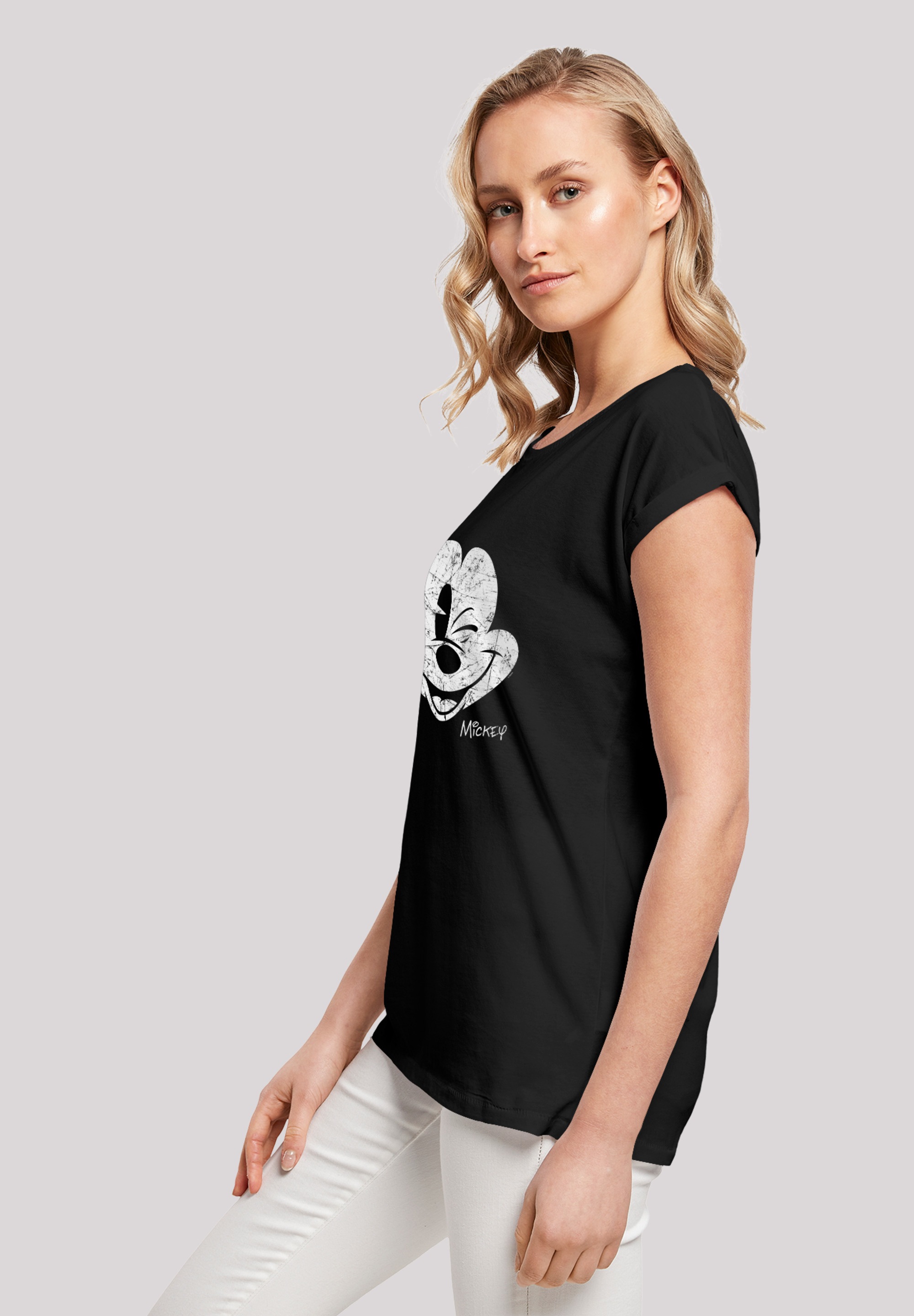 | Gesicht«, Maus Merch,Regular- BAUR Micky kaufen für T-Shirt »Disney Fit,Kurze Damen,Premium F4NT4STIC Ärmel,Bedruckt