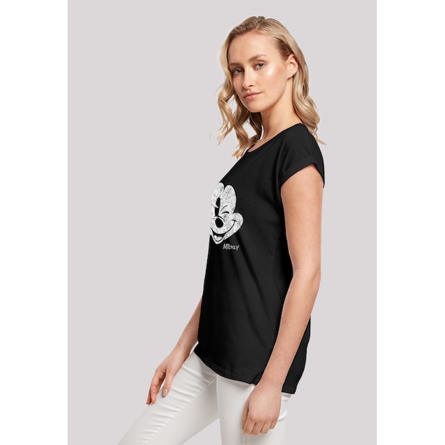 »Disney Maus | BAUR T-Shirt Micky Ärmel,Bedruckt Merch,Regular- Gesicht«, Fit,Kurze für Damen,Premium F4NT4STIC kaufen