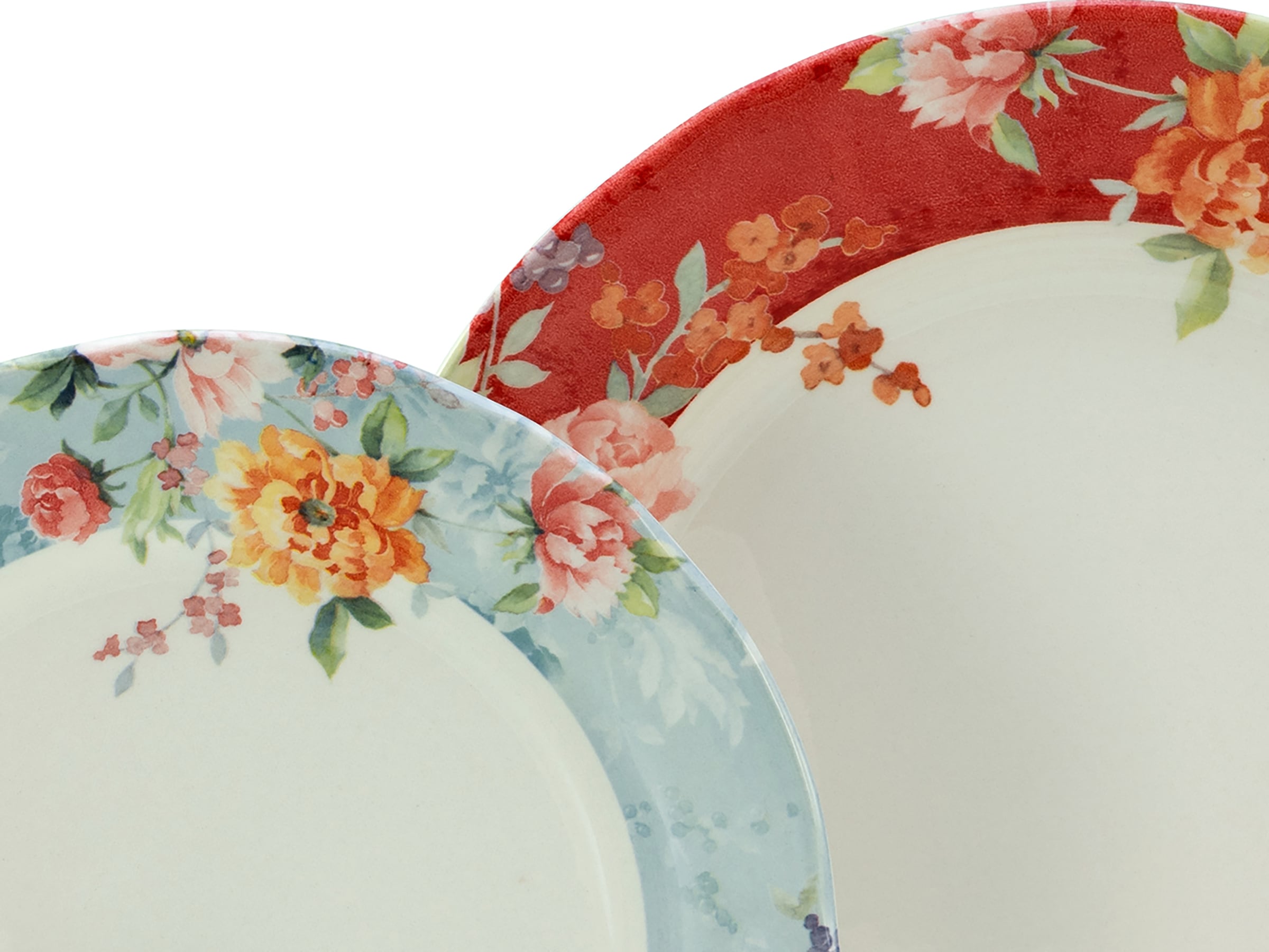 CreaTable Kombiservice »Geschirr-Set Crimson«, (Set, 16 tlg., Kaffeeservice und Tafelservice im Set, für 4 Personen), Service, abwechslungsreiches Rosendekor, 16 Teile, für 4 Personen