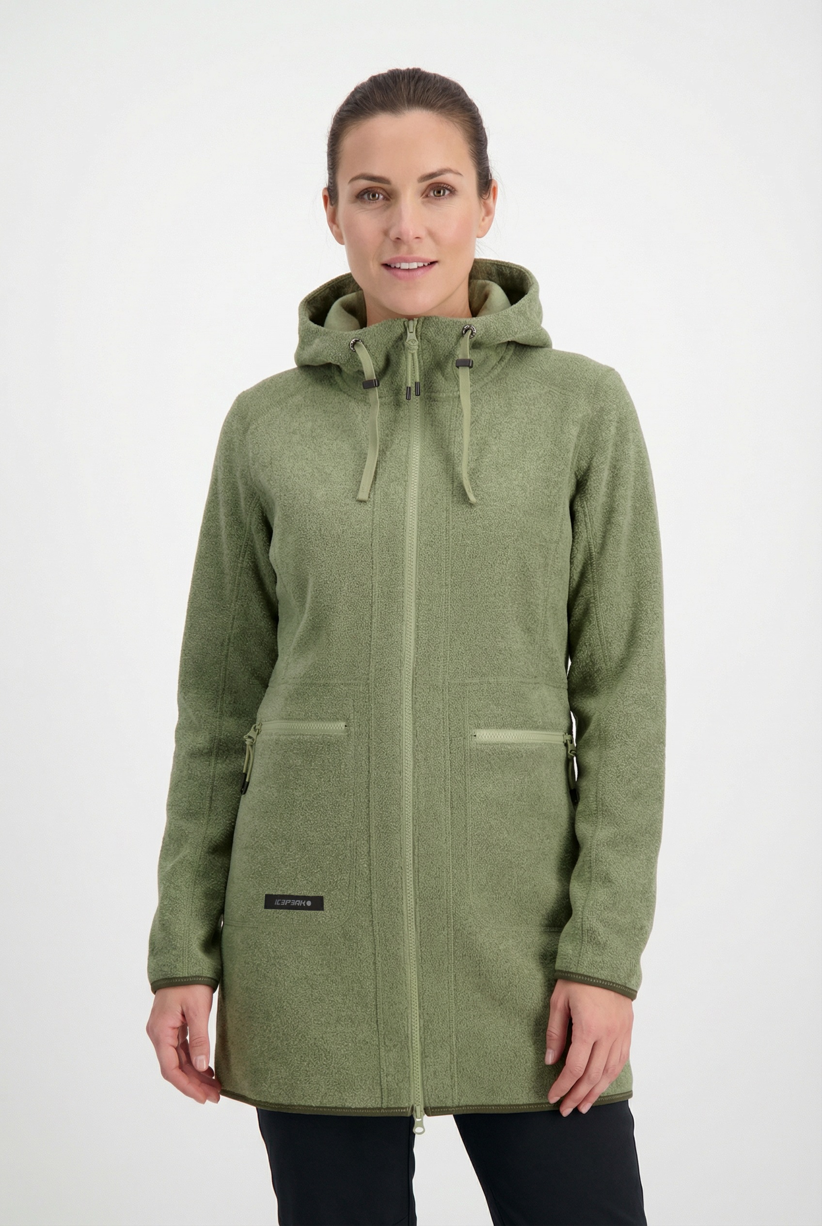 Icepeak Fleecejacke "AMES" sportlicher Stil, mit Kapuze und Kordelzügen günstig online kaufen